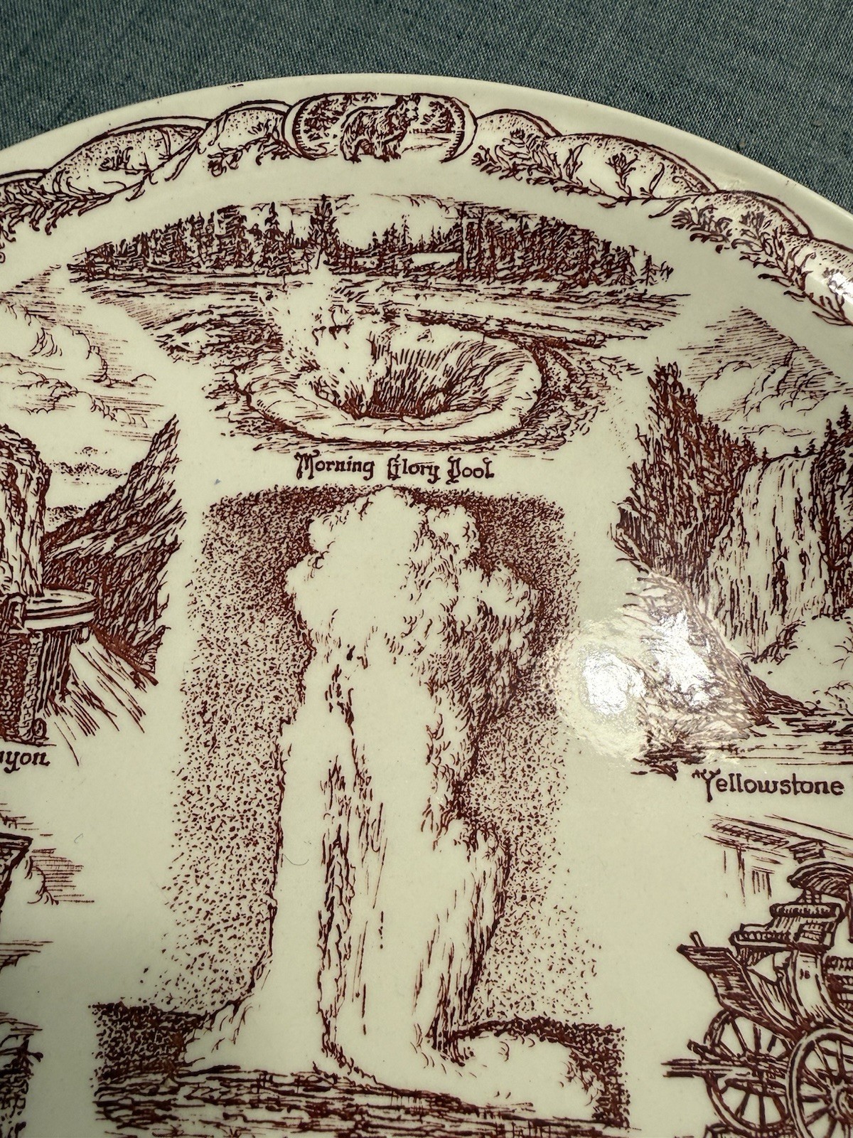 YELLOWSTONE NATIONAL PARK Vintage Vernon Kilns Collectors Plate Artist: KLINKER