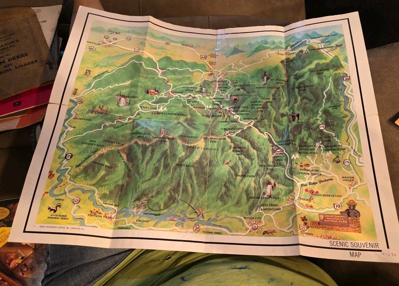 The Great Smoky Mountains National Park Vtg Travel Guide 1973 With Extra Poster