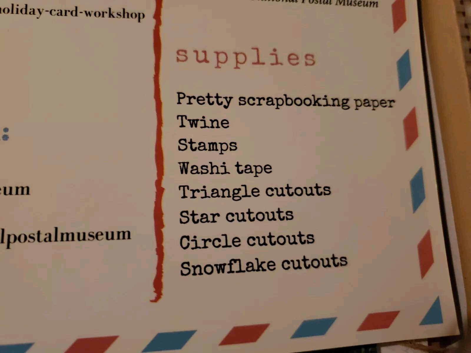 Smithsonian National Postal Museum SCRAPBOOKING KIT Stamps Twine Cutouts Pencil