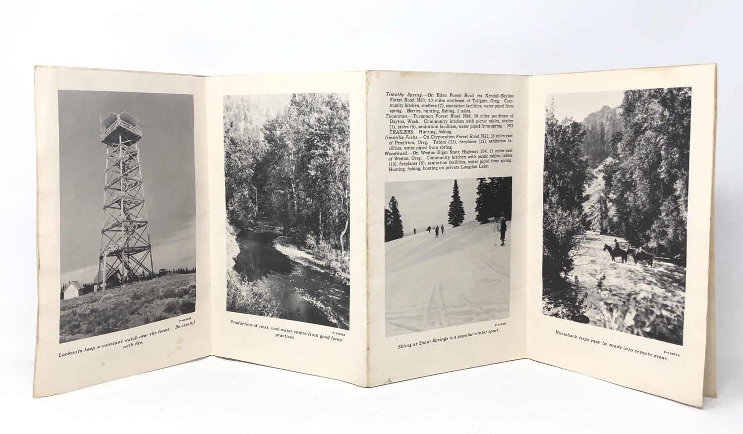 VTG Umatilla National Forest Service Map Brochure 1957 US Dept of Argiculture