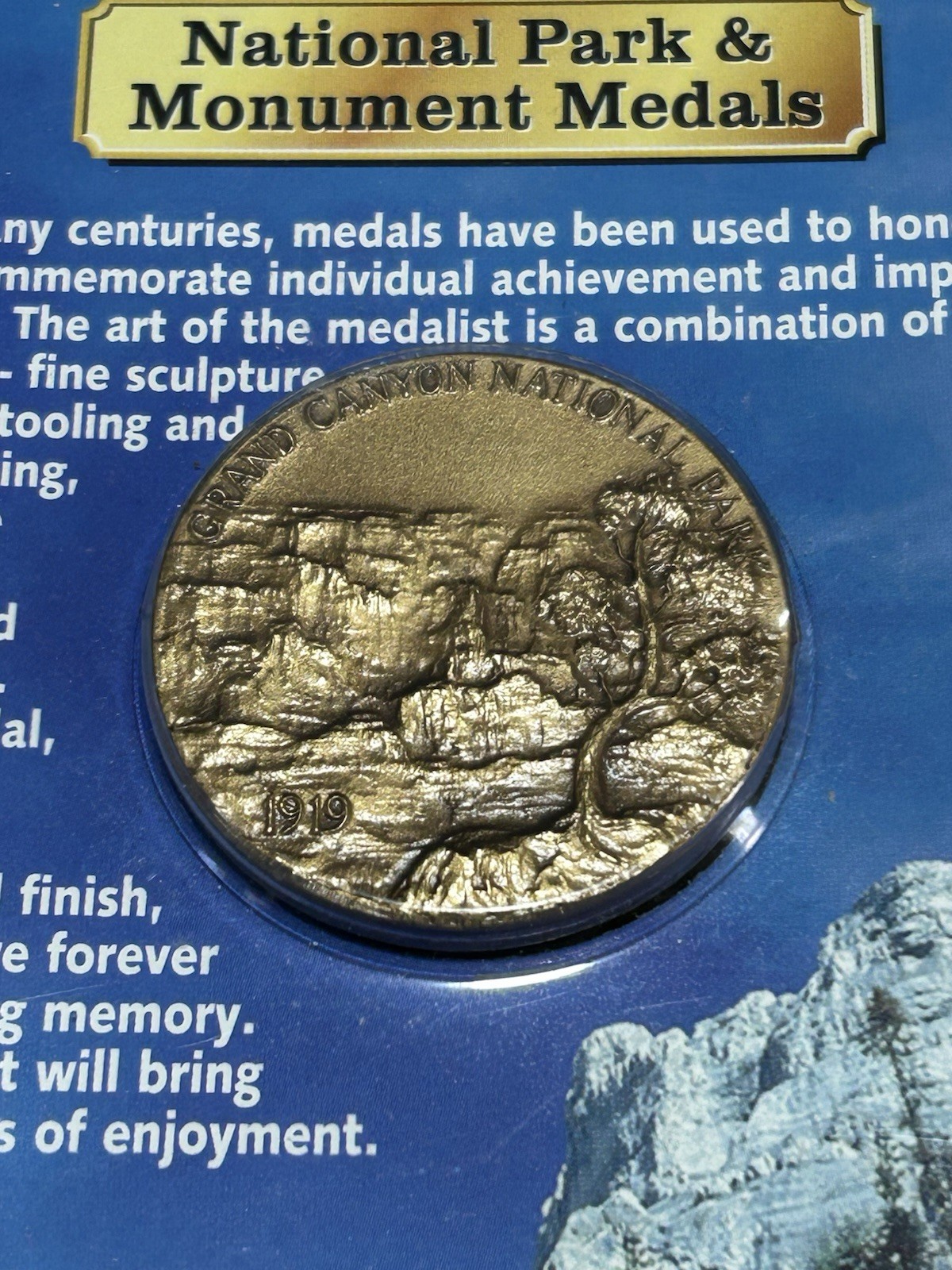NATIONAL PARK & MONUMENT MEDALS, GRAND CANYON, 2006 MACO, SOLID BRONZE