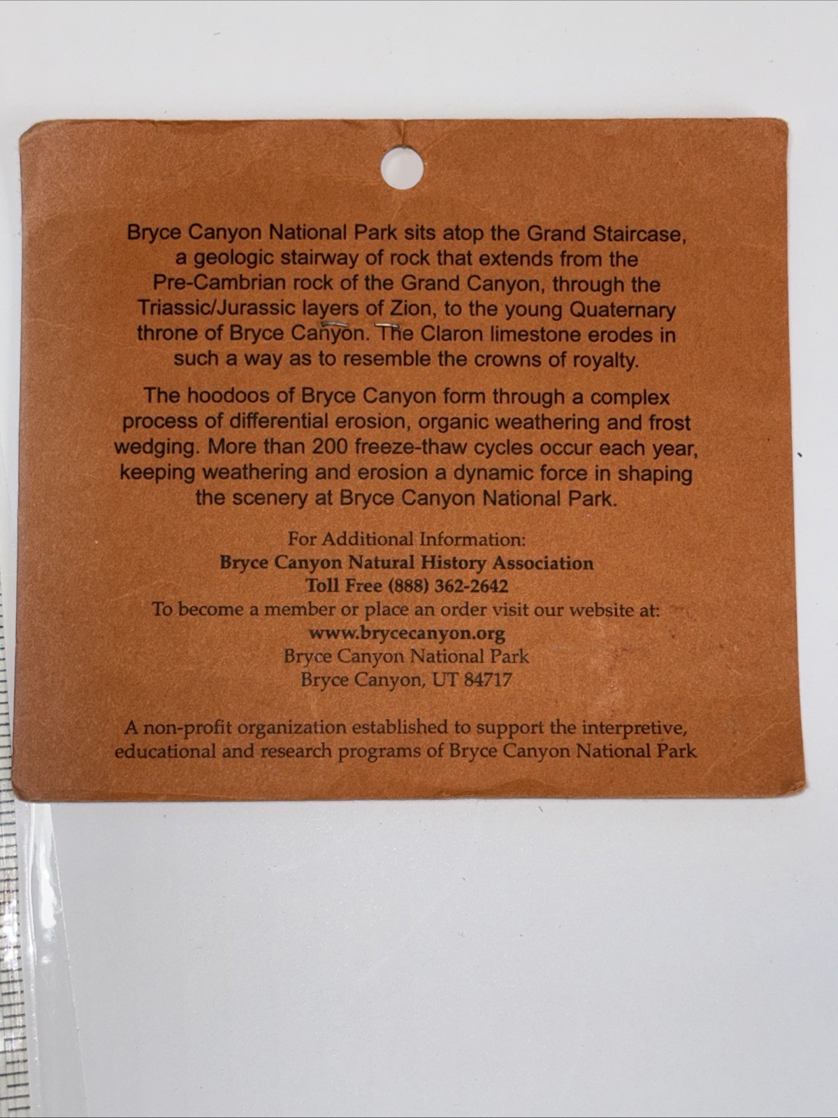 Vintage Bryce Canyon Natural History Association Patch