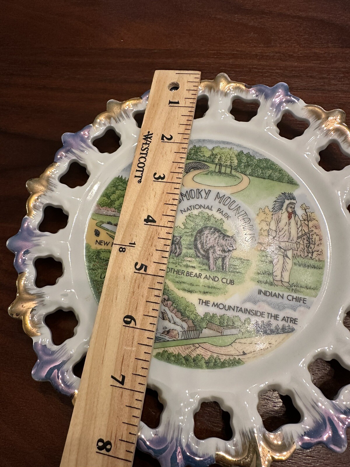 Vintage Great Smoky Mountains souvenir hanging collector plate Made in Japan