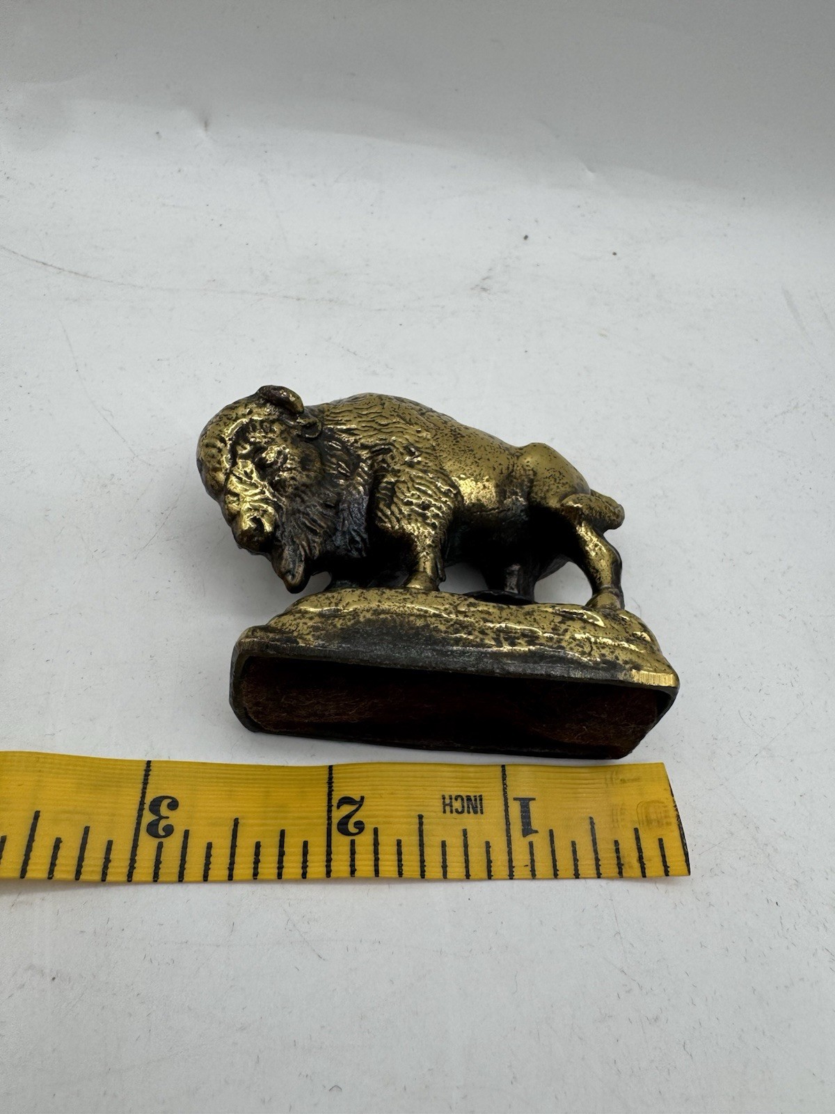 Badlands National Park South Dakota Lot Of 2 Brass Figurines Donkey+Buffalo