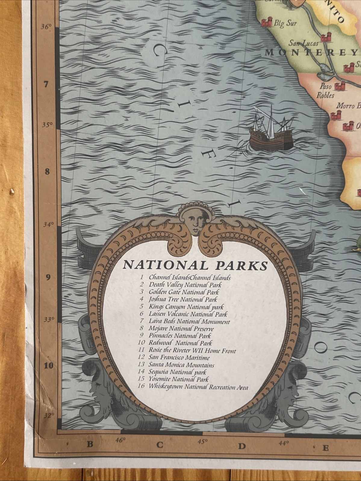 Cool Retro California National Parks Map