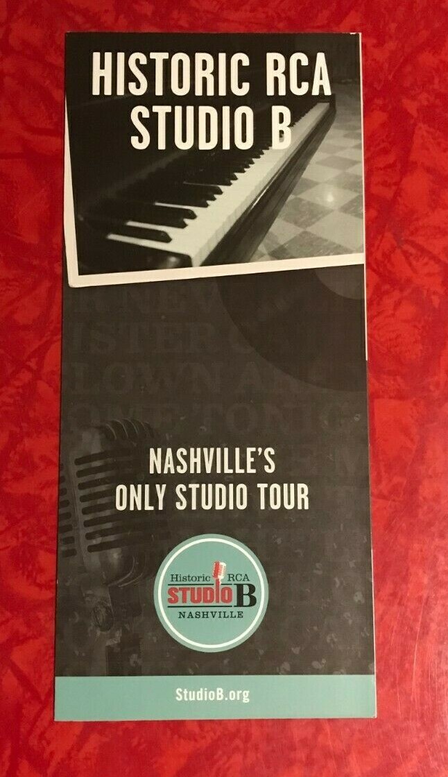 HISTORIC RCA STUDIO B NASHVILLE 6-PAGE BROCHURE 2016