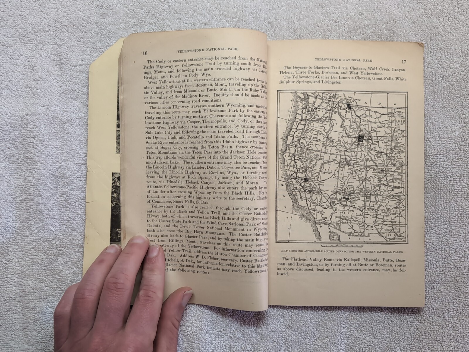 1930 Yellowstone National Park Circular Wyoming Department Interior Foldout Map