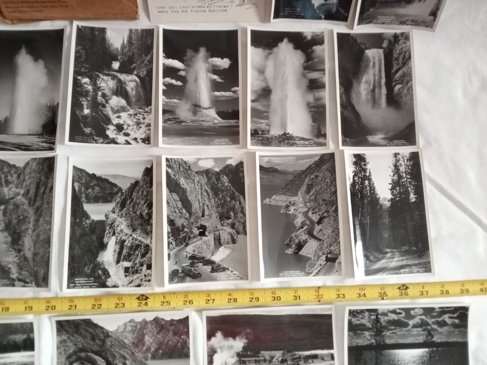 Lot of 30 Vintage Souvenir Yellowstone Park Black and White Photos 4″x6″ w/ extr