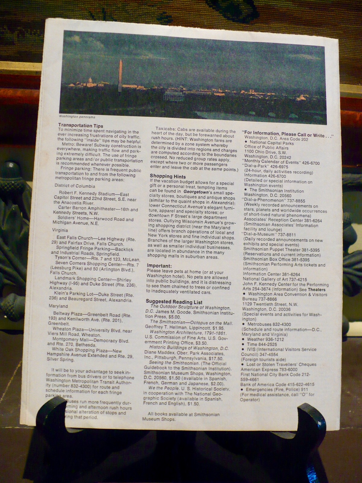 GUIDE TO THE NATION’S CAPITAL & The Smithsonian Institution + 1971 Ask Henry