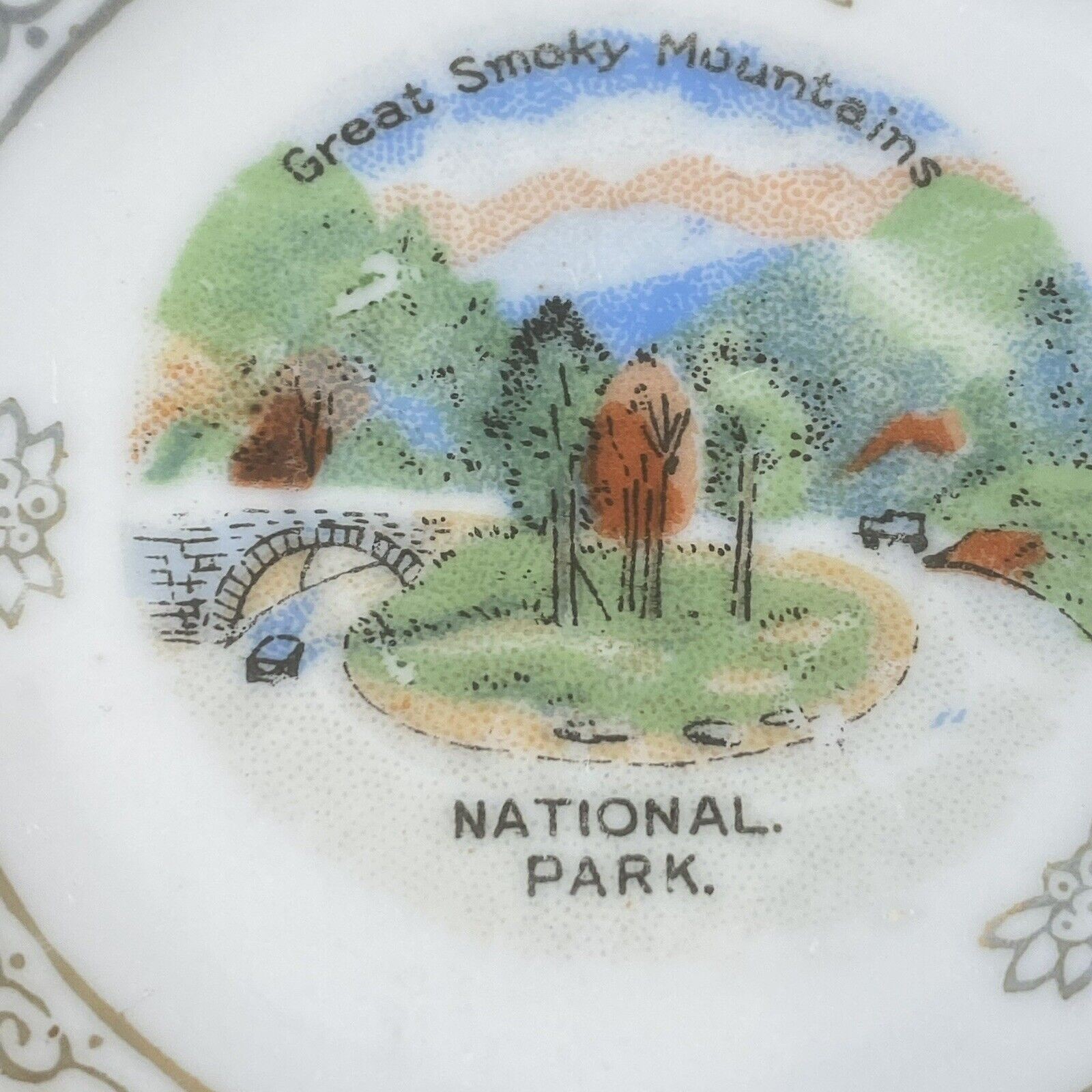 Great Smoky Mountains National Park Souvenir Plate Made In Japan