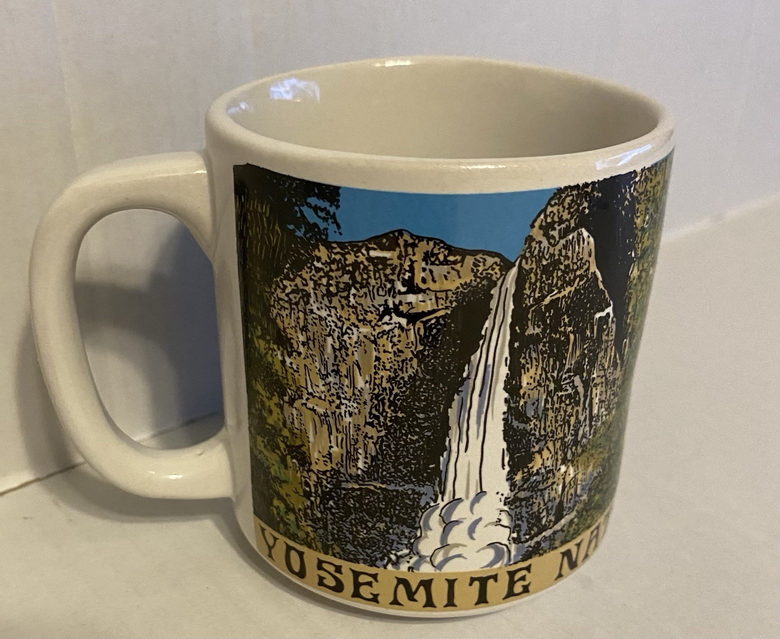 VTG Yosemite National Park California Waterfall Coffee Tea Cup Ceramic Mug 8oz