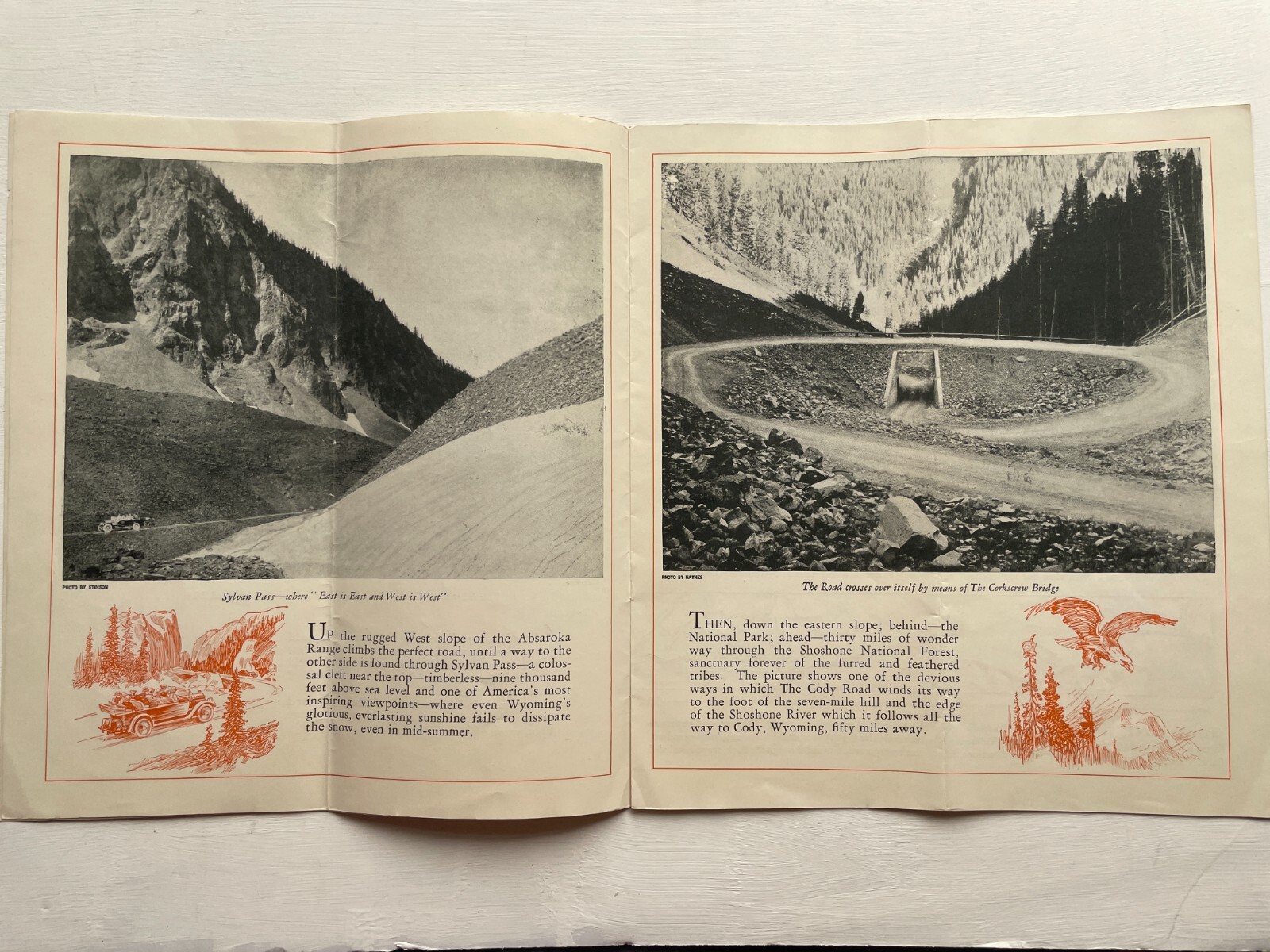 1928 Travel Brochure for the Cody Road in Yellowstone National Park