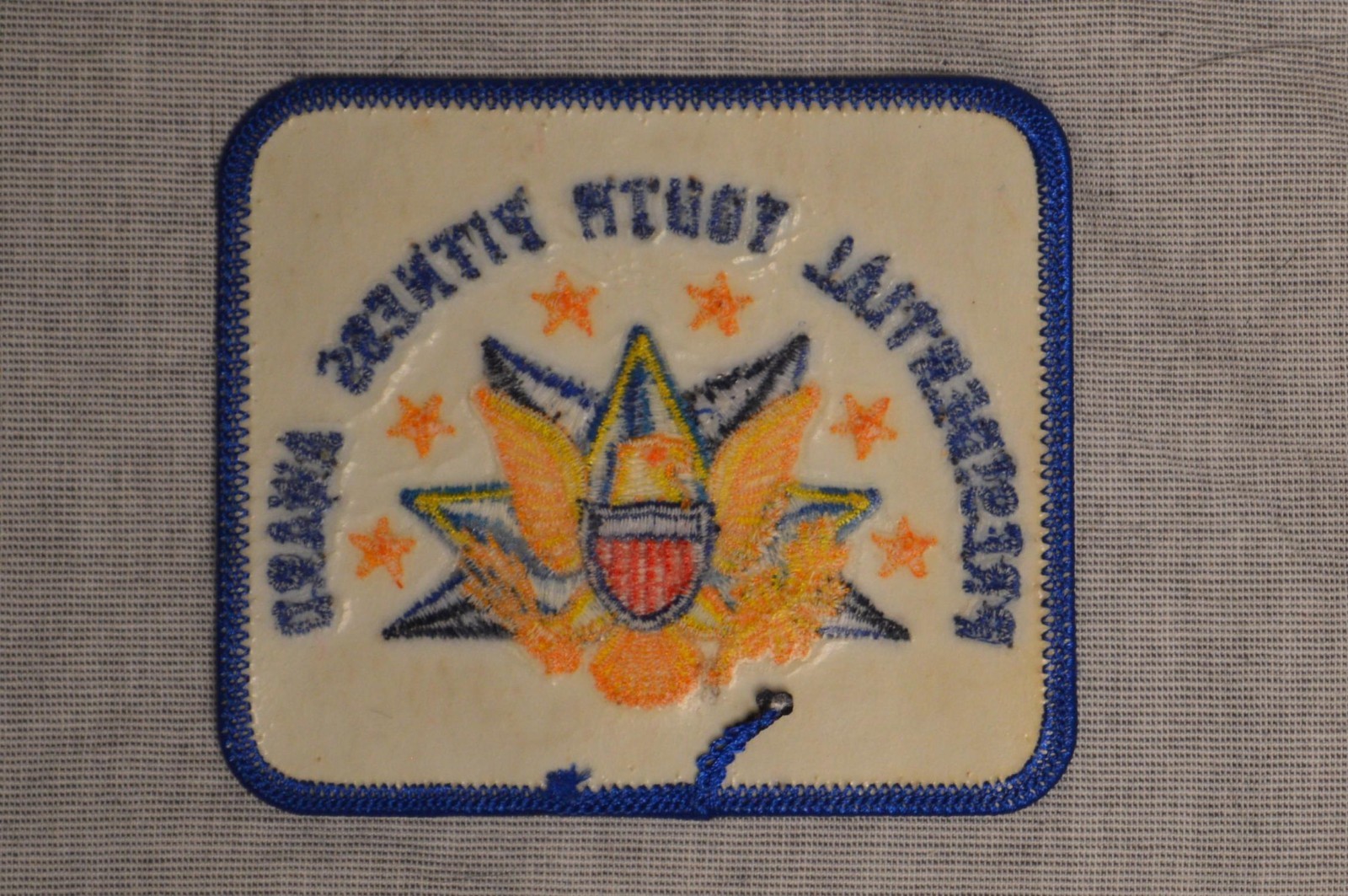Presidential Youth Fitness award Embroidered Rectangular Patch Stained and Dirty