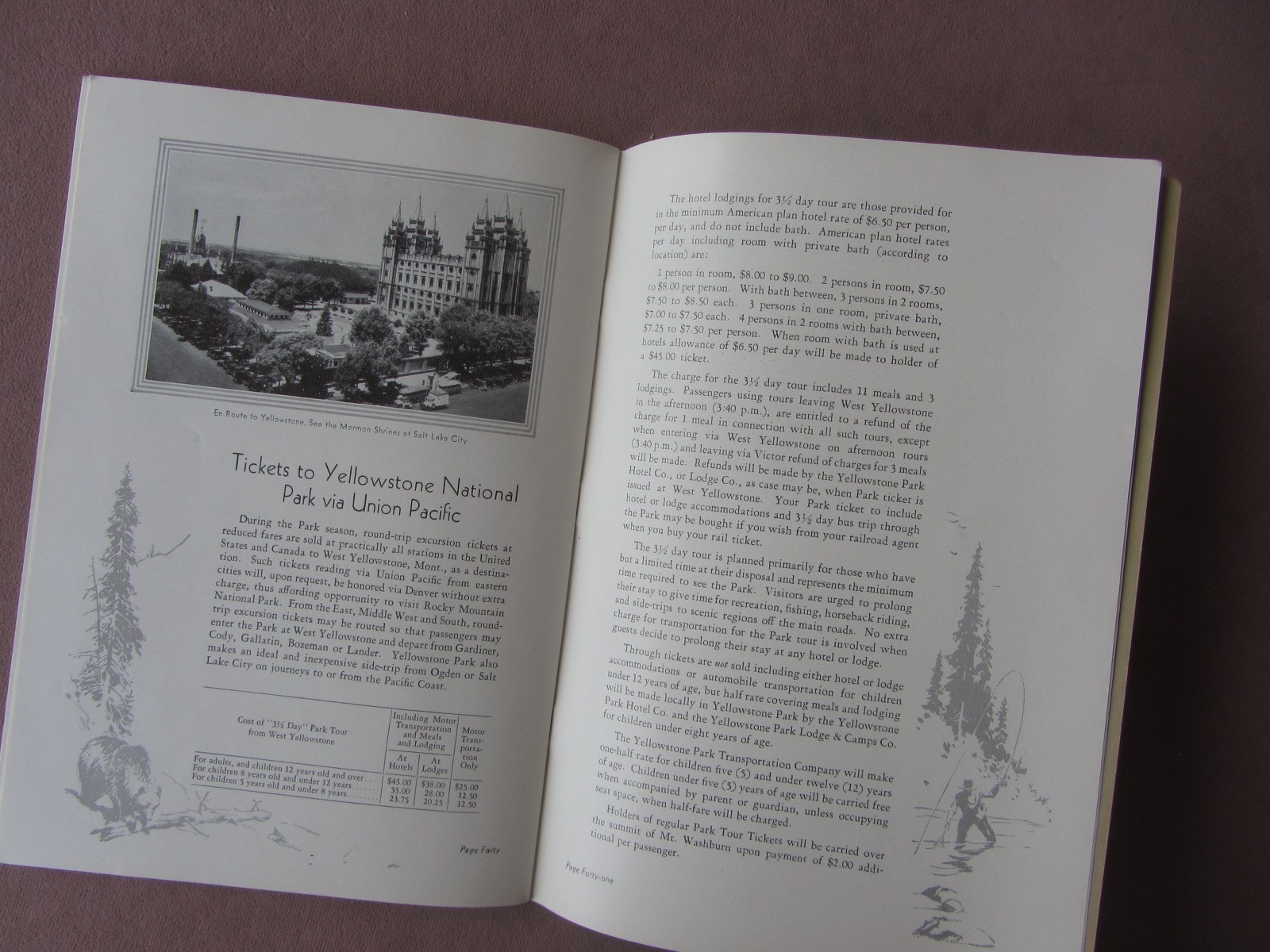 Vtg 1930s Yellowstone & Grand Teton Picture Book – Union Pacific RR Photos Maps