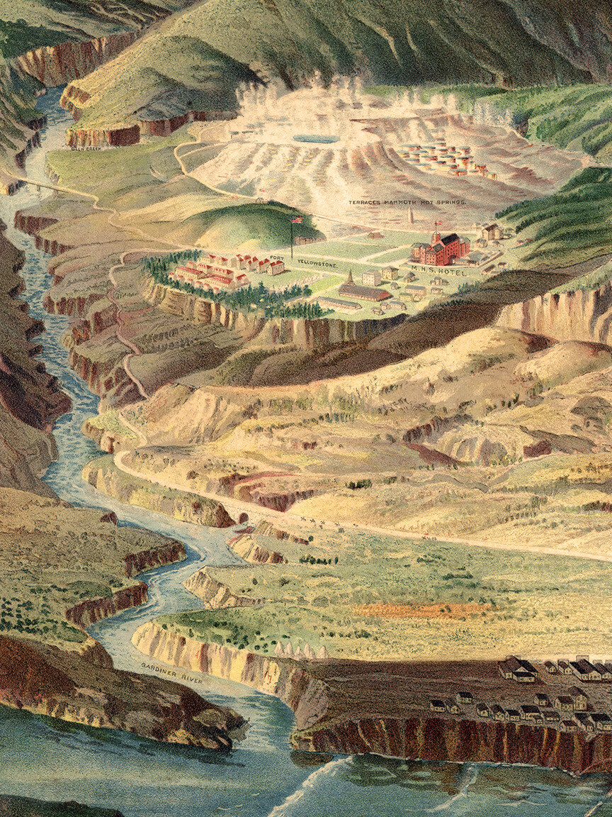 Yellowstone National Park – 1904 Northern Pacific Railroad Vintage Map – 20×30