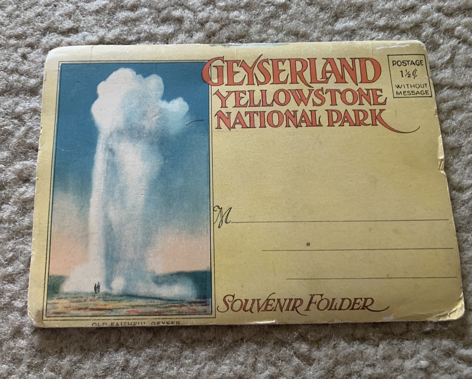 1920s 1927 GEYSERLAND YELLOWSTONE NATIONAL PARK souvenir Pack Picture Cards Vtg