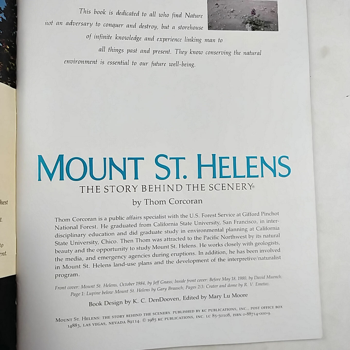 1985 Mount St Helens The Story Behind the Scenery by Thom Corcoran PB