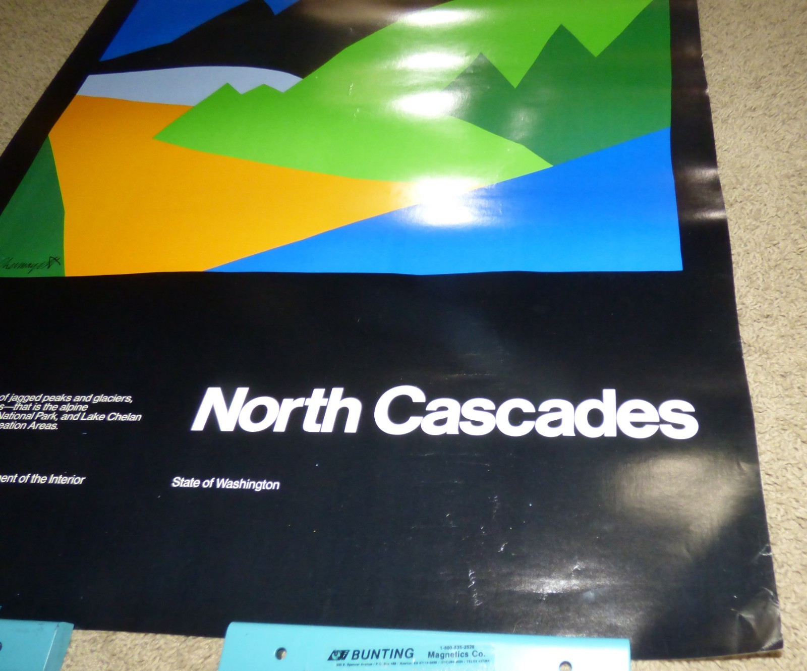 Vtg 1972 Ivan Chermayeff North Cascades National Park Washington State Poster