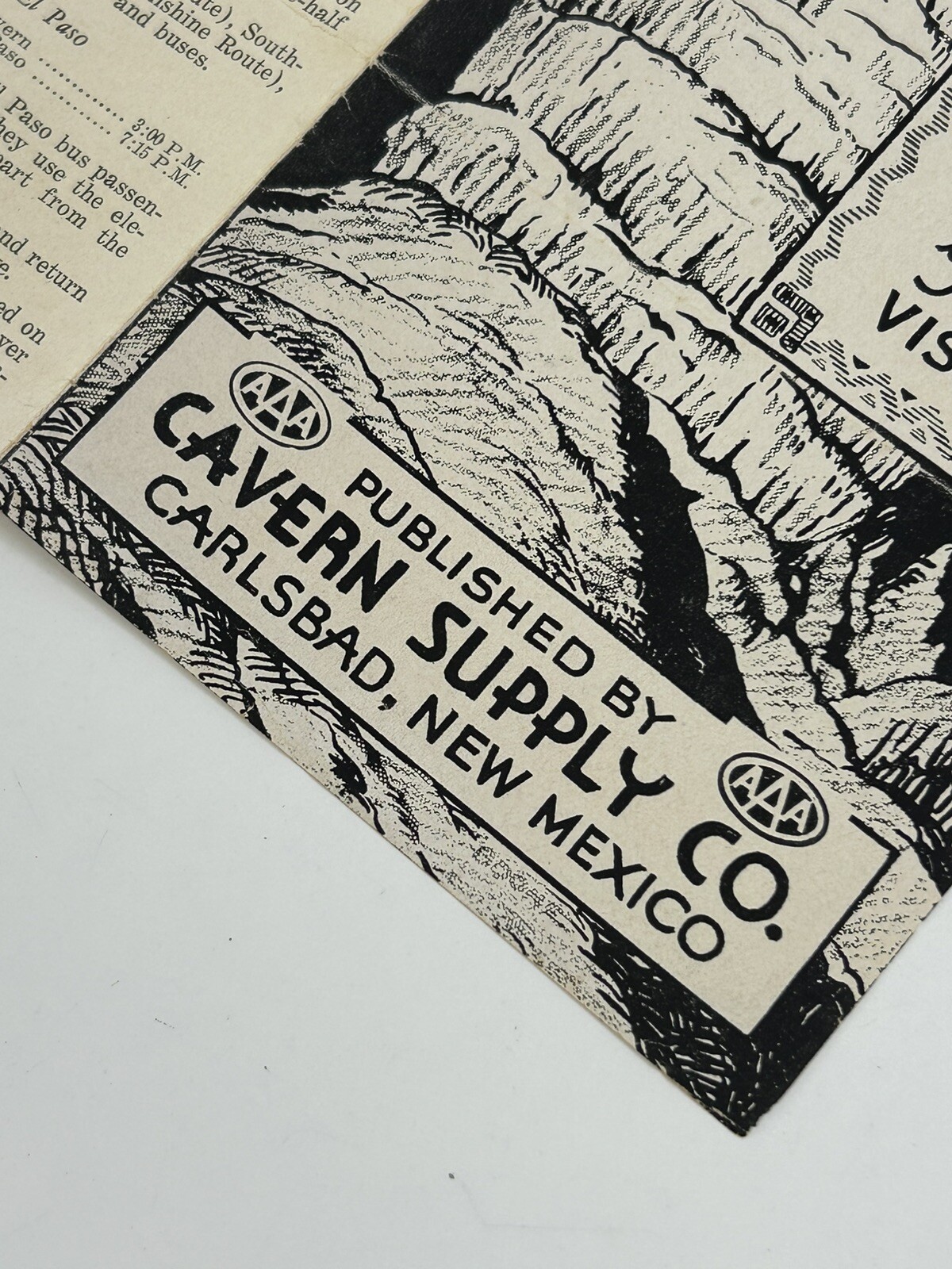 Carlsbad Caverns of New Mexico Guide Booklet AAA Cavern Supply Co 1940s Vintage