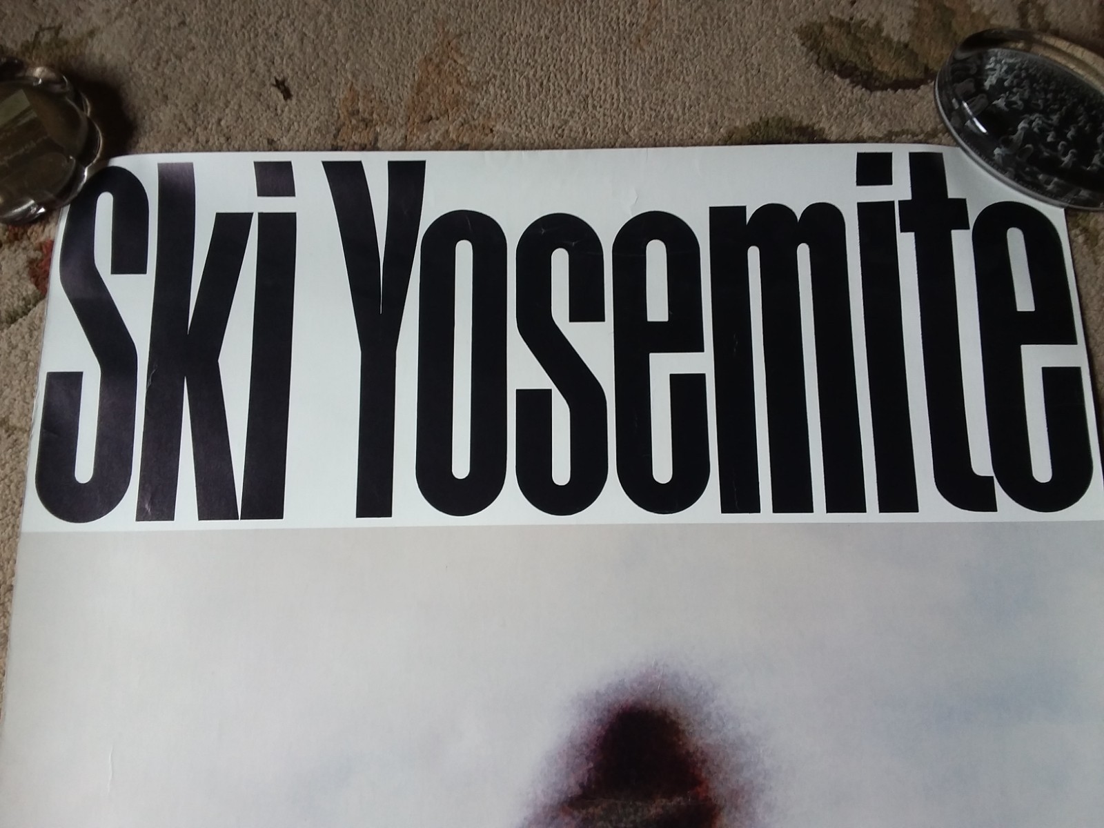 Vintage “Ski Yosemite” Wall Poster National Park Winter Sports Advertise Collect
