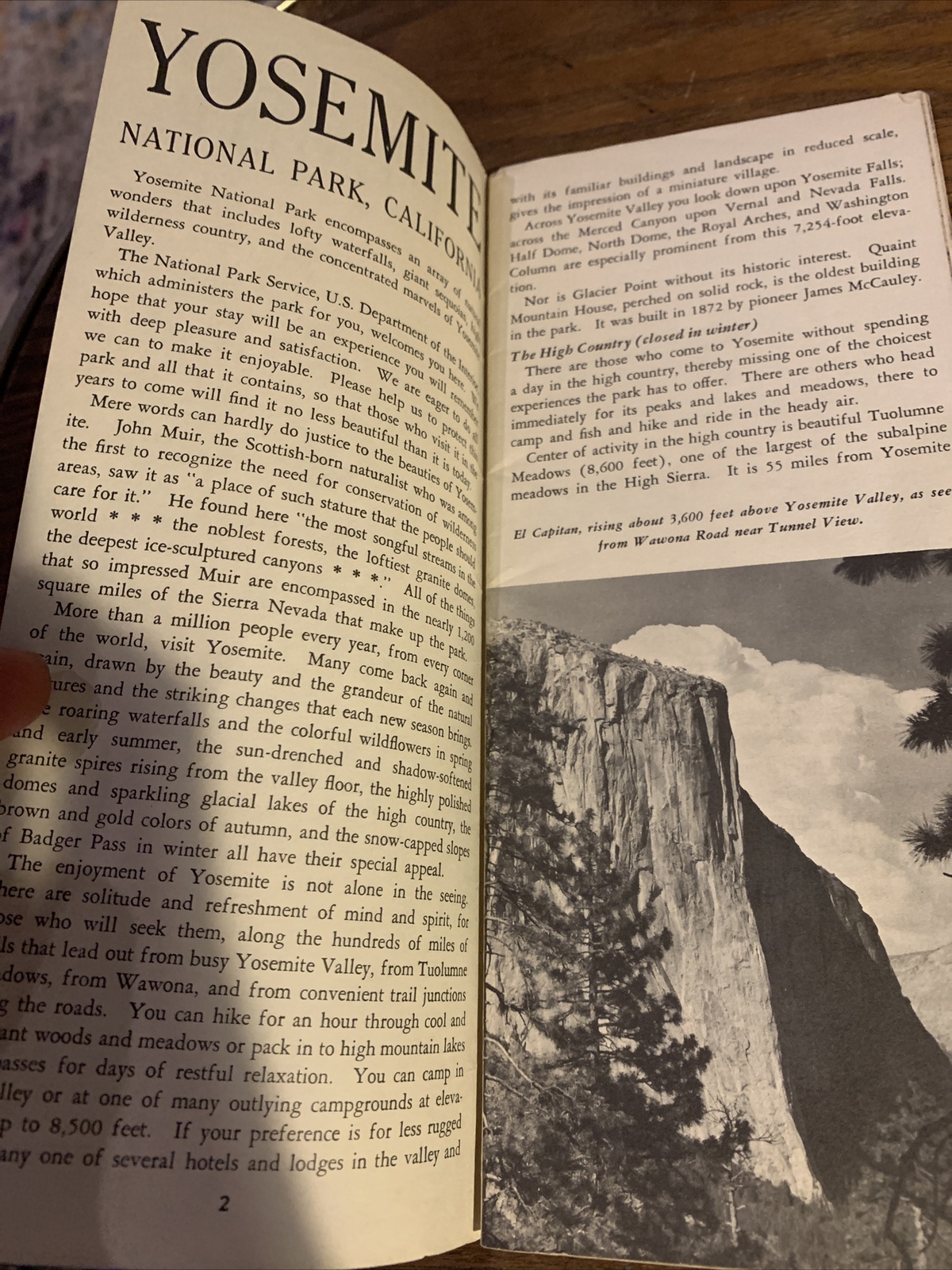 1962 Yosemite National Park CA Half Dome Valley Tourist Vintage Travel Brochure