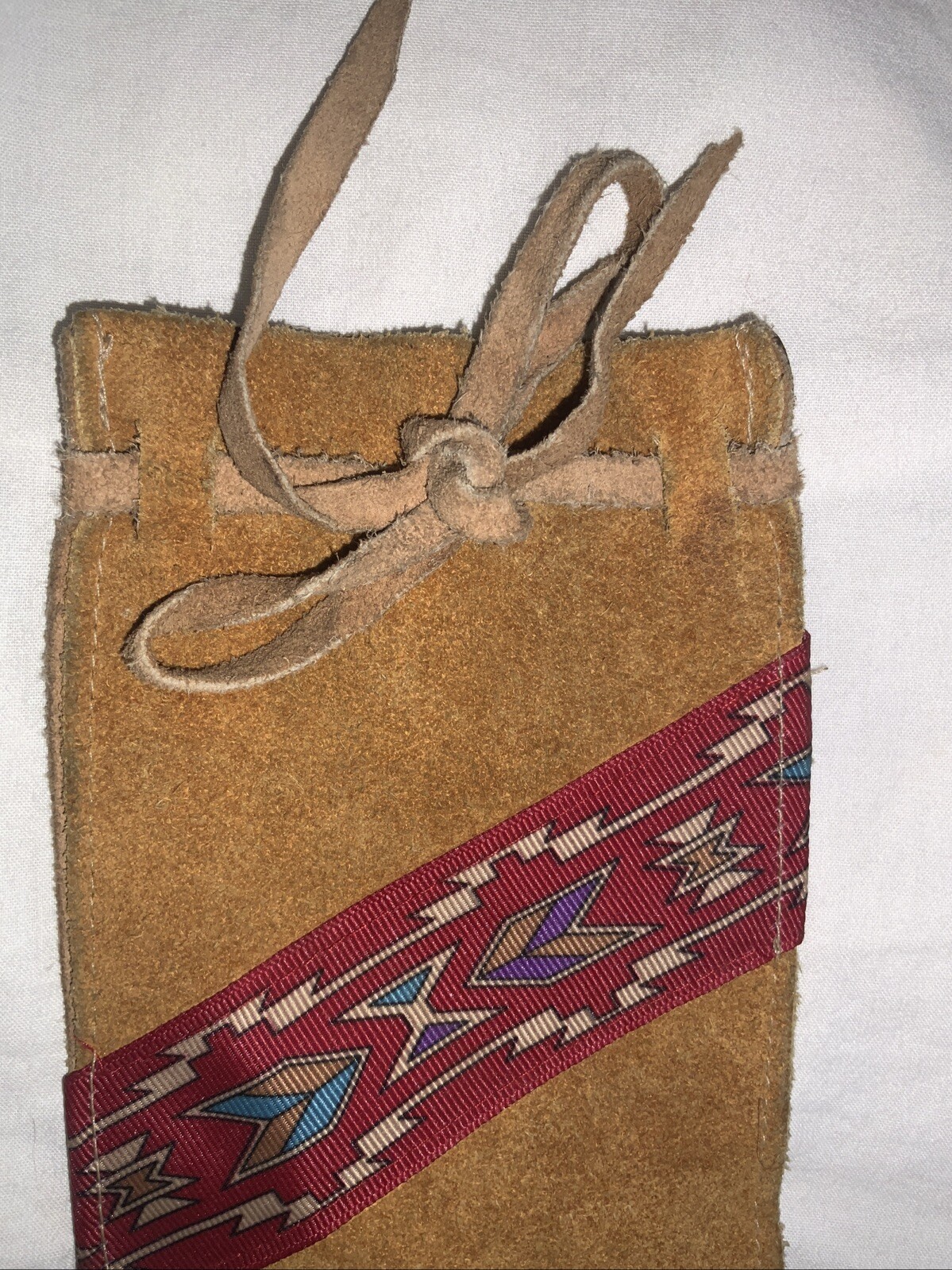 Souvenir San Antonio Texas Leather Bag Pouch Native Sioux Style