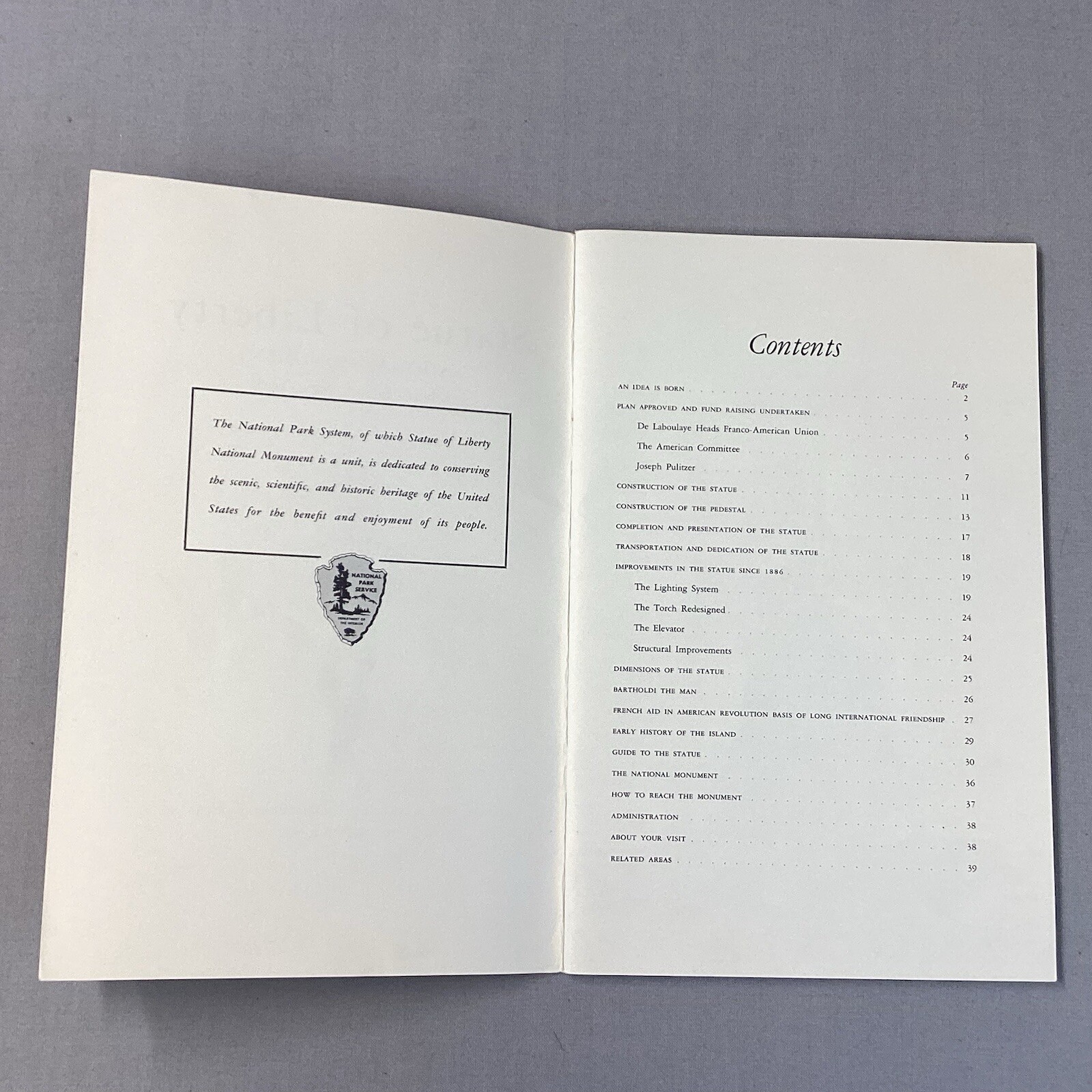 1961 Statue of Liberty National Monument Dept of Interiors Booklet Pamphlet