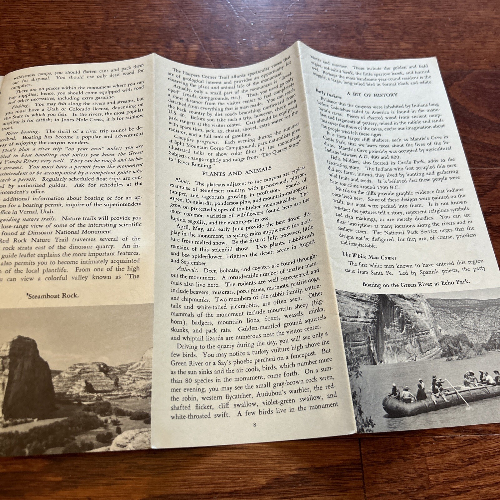Vintage 1962 Dinosaur National Monument Brochure Pamphlet Map Guide Info CO UT