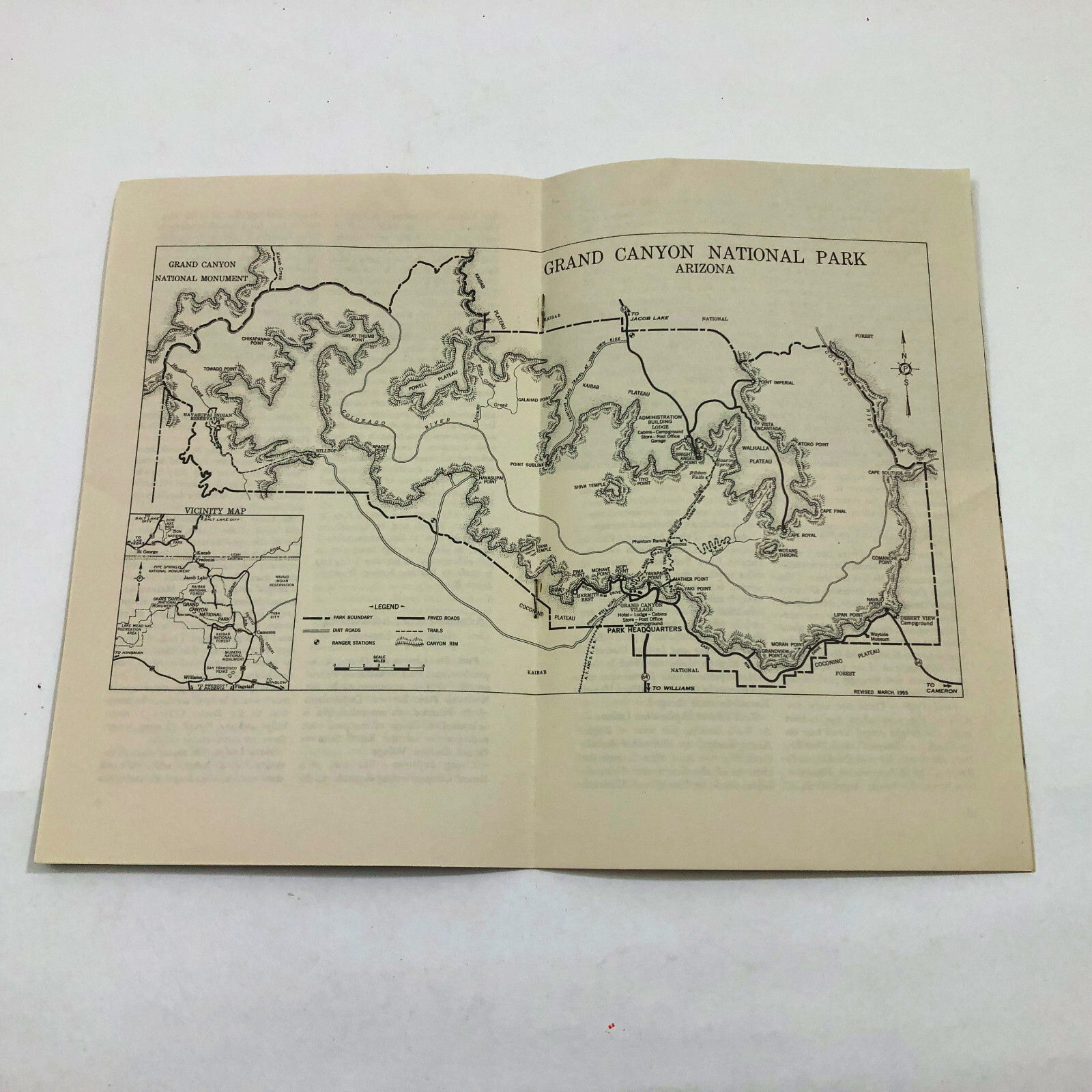 Grand Canyon National Park 1955 Travel Brochure, Vintage Souvenir, Black & White