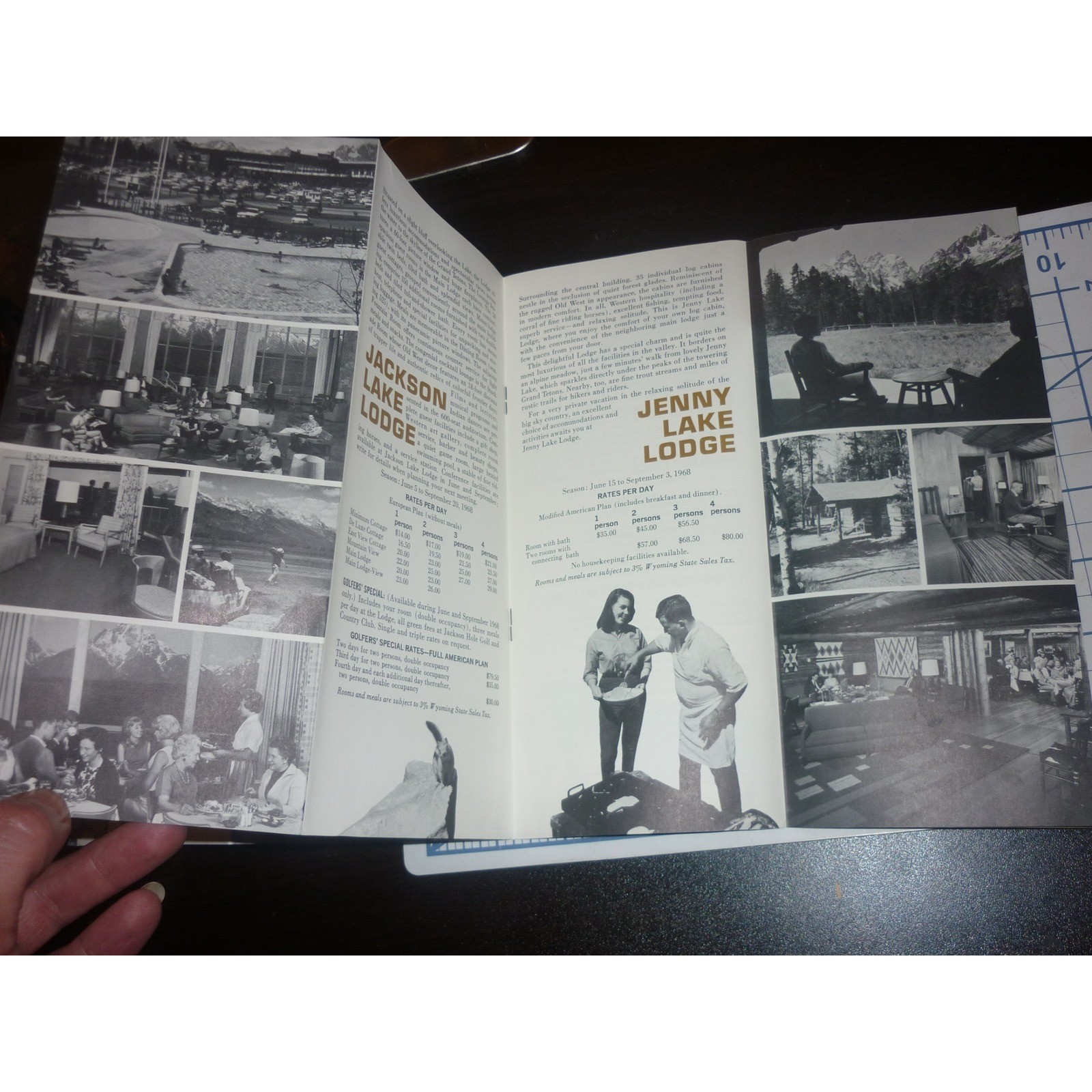 Vintage 1968 Grand Teton National Park Wyoming Travel Brochure Rates Map Lodge