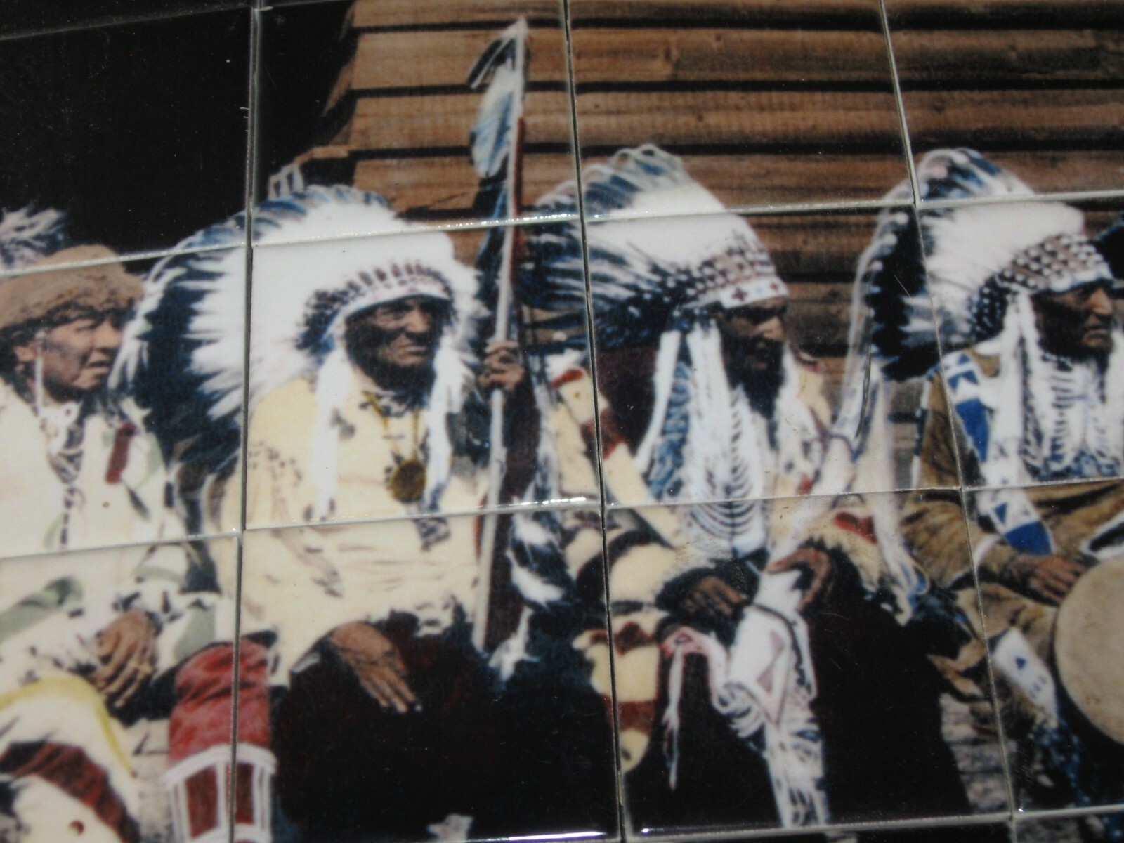 Glacier National Park- Mosaic Vintage Picture Tiles- Native American Indians
