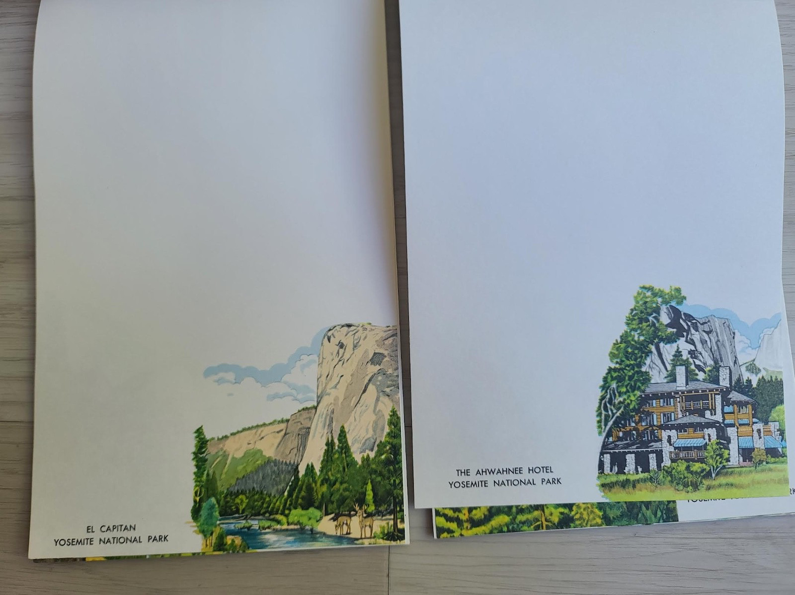 VTG 60s 70s Colorful STATIONARY Note Pad SOUVENIR YOSEMITE National Park Letter