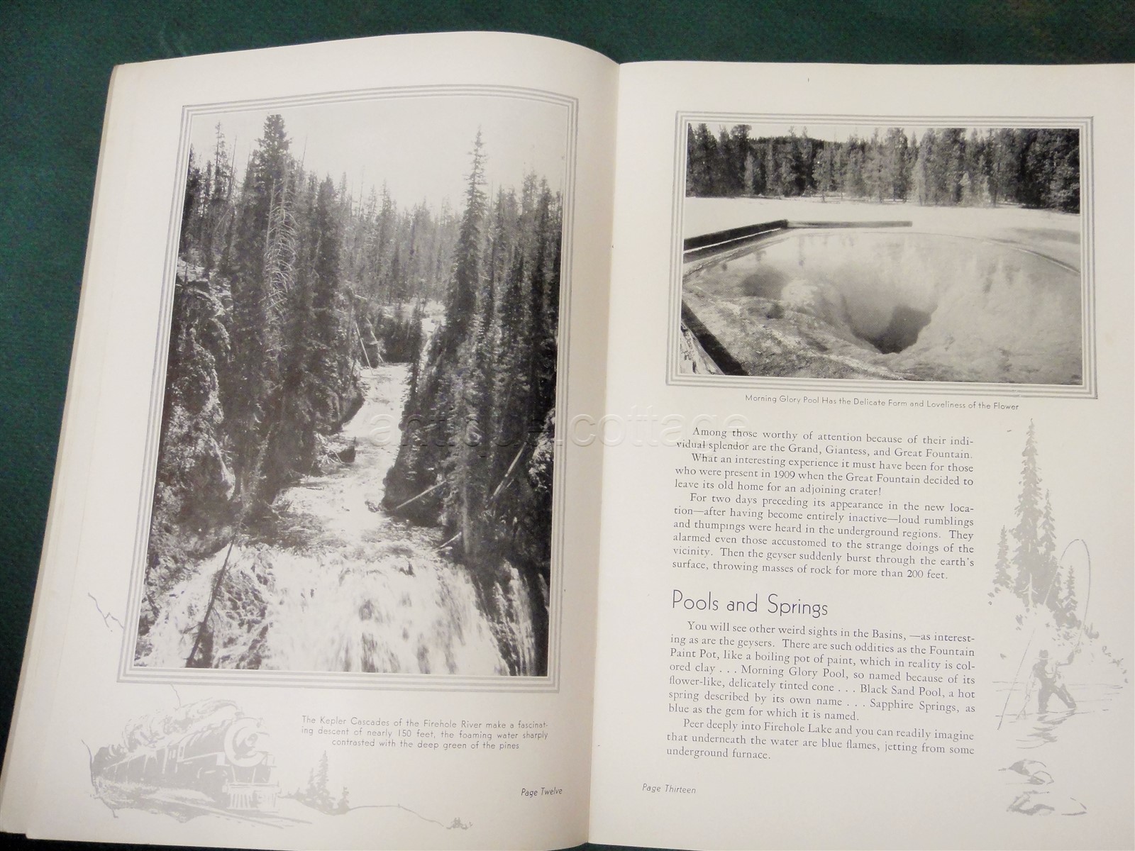 antique YELLOWSTONE and GRAND TETON NATION PARK union pacific rr photo book