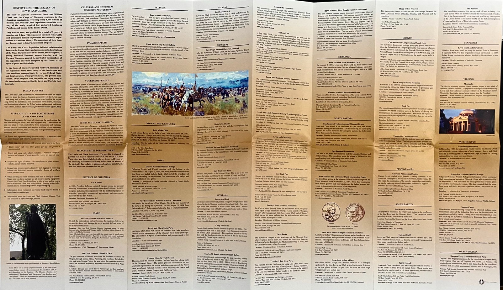 2003-2006 Lewis Clark National Historic Trail Bicentennial Vintage Map Brochure