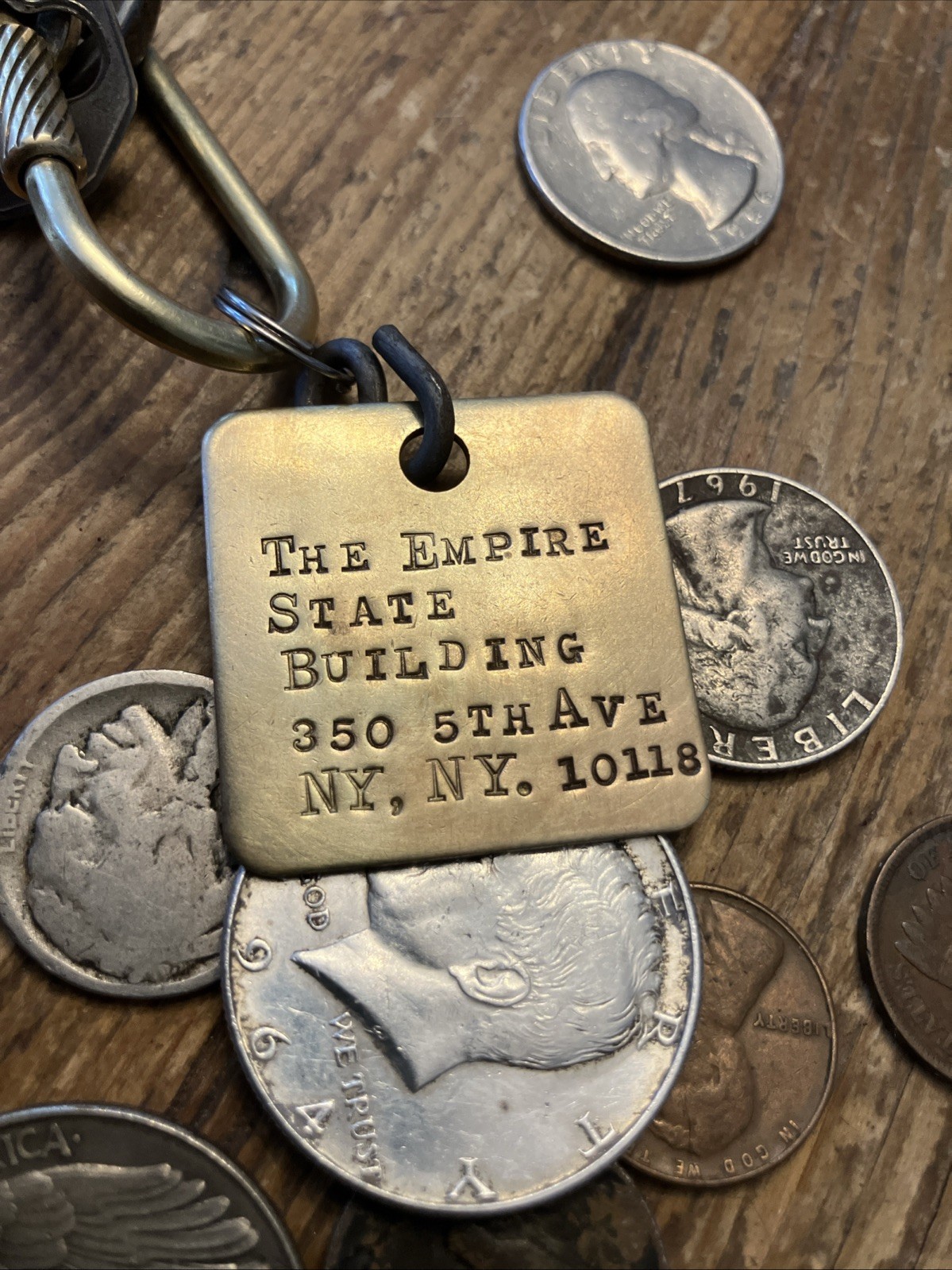 EMPIRE STATE BUILDING – Solid BRASS CUSTOM KEY FOB Vintage Hotel Style Marker