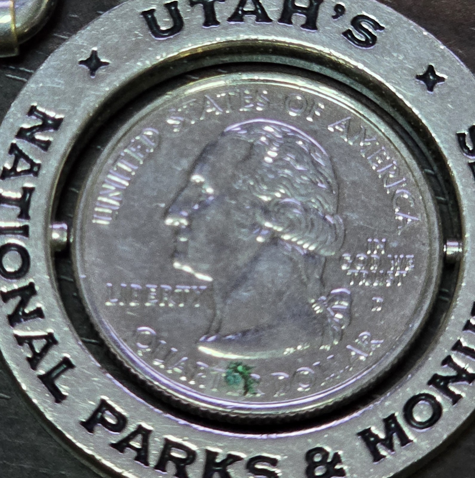 1½” National Parks Key Chain Spinning 2007 Utah Quarter Crossroads Of The West