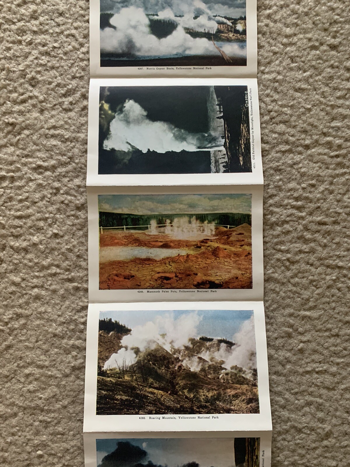 1920s 1927 GEYSERLAND YELLOWSTONE NATIONAL PARK souvenir Pack Picture Cards Vtg