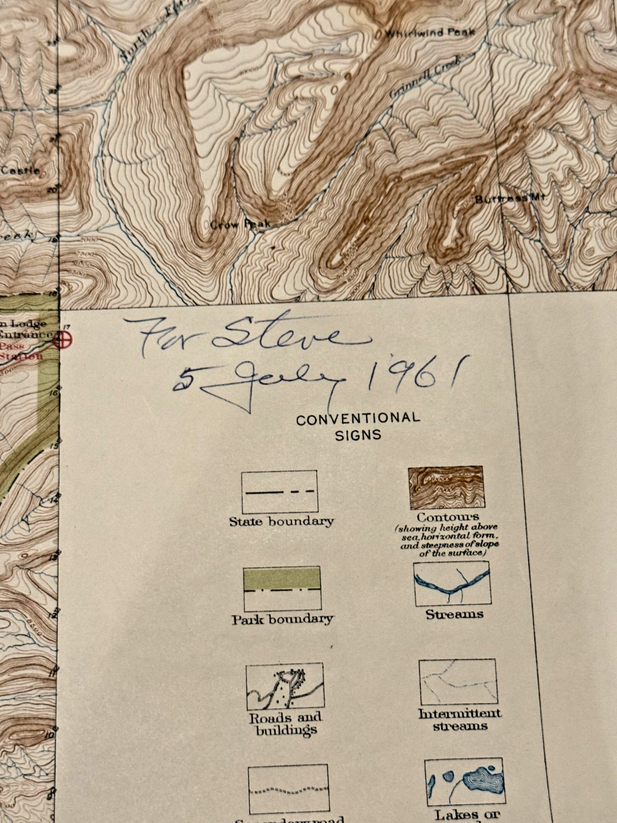 Original 1930 Yellowstone National Park USGS Topographic Map 39 x 37.5