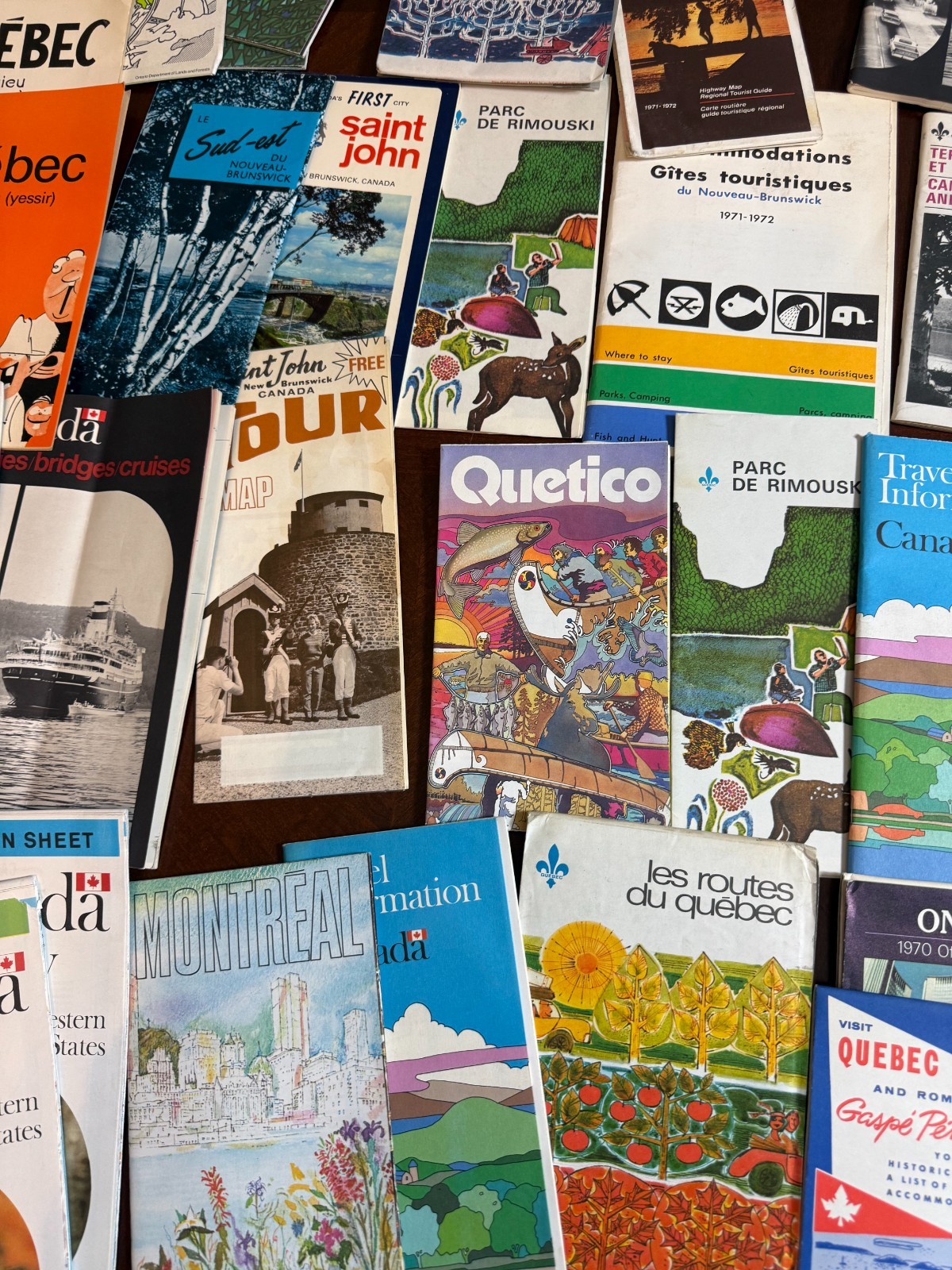 Vtg Canada Travel Maps Brochures Lot 1960s-70s Quebec Ontario Montreal Parks
