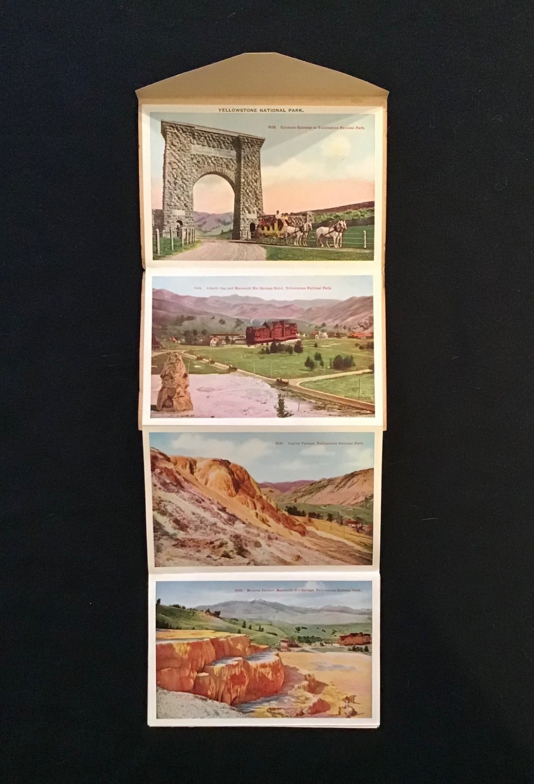 Yellowstone Park 1920’s Souvenir Fold Out Postcard, 22 Images, VG Cond., Rare