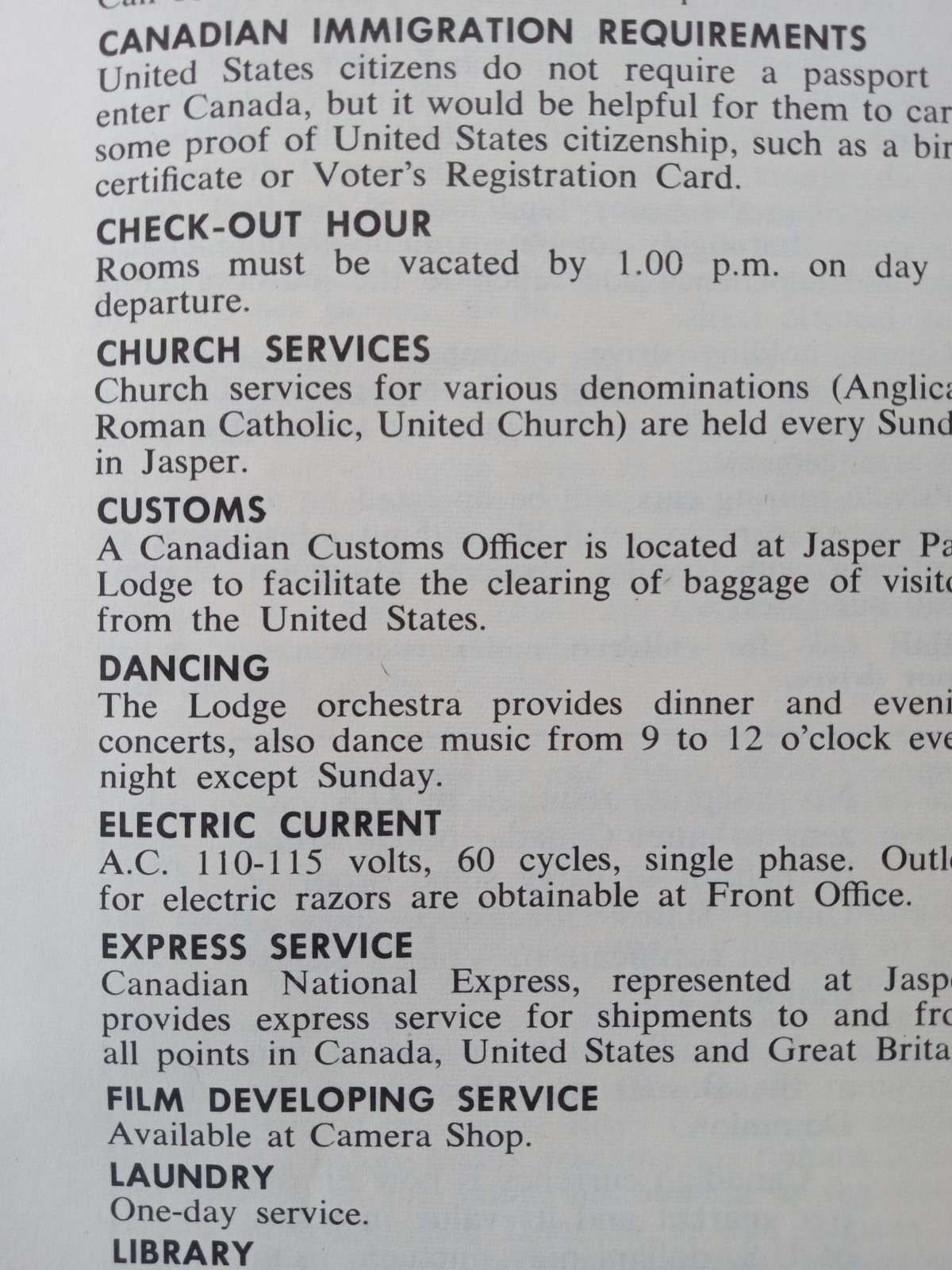 JASPER PARK LODGE Alberta 1959 Rates Information Book Canadian National Railways