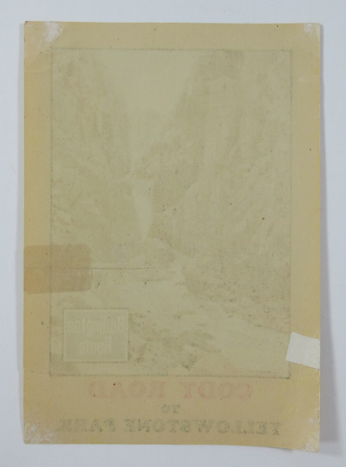 Vintage Yellowstone Park Luggage Label Burlington Railroad Cody Road Original