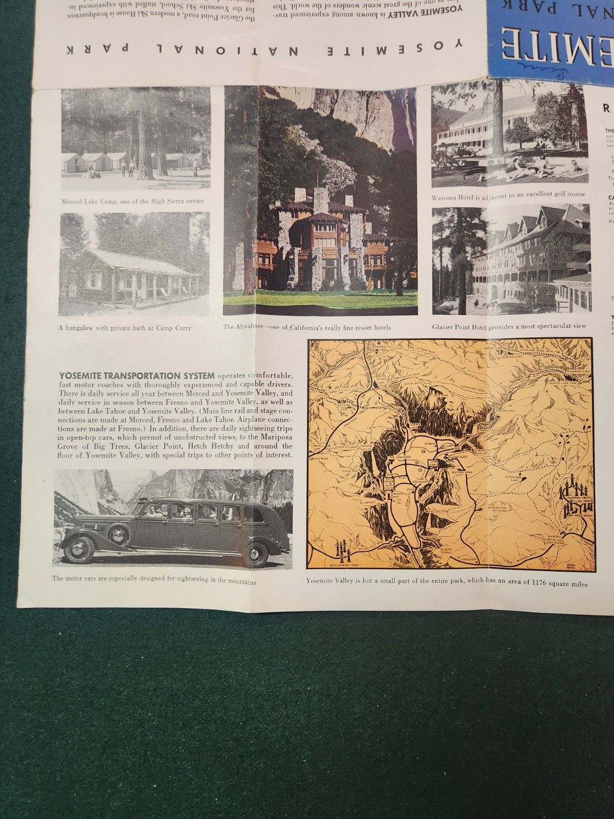 1939 YOSEMITE NATIONAL PARK CALIFORNIA CA TRAVEL PARK TRIPS TOURS BROCHURE