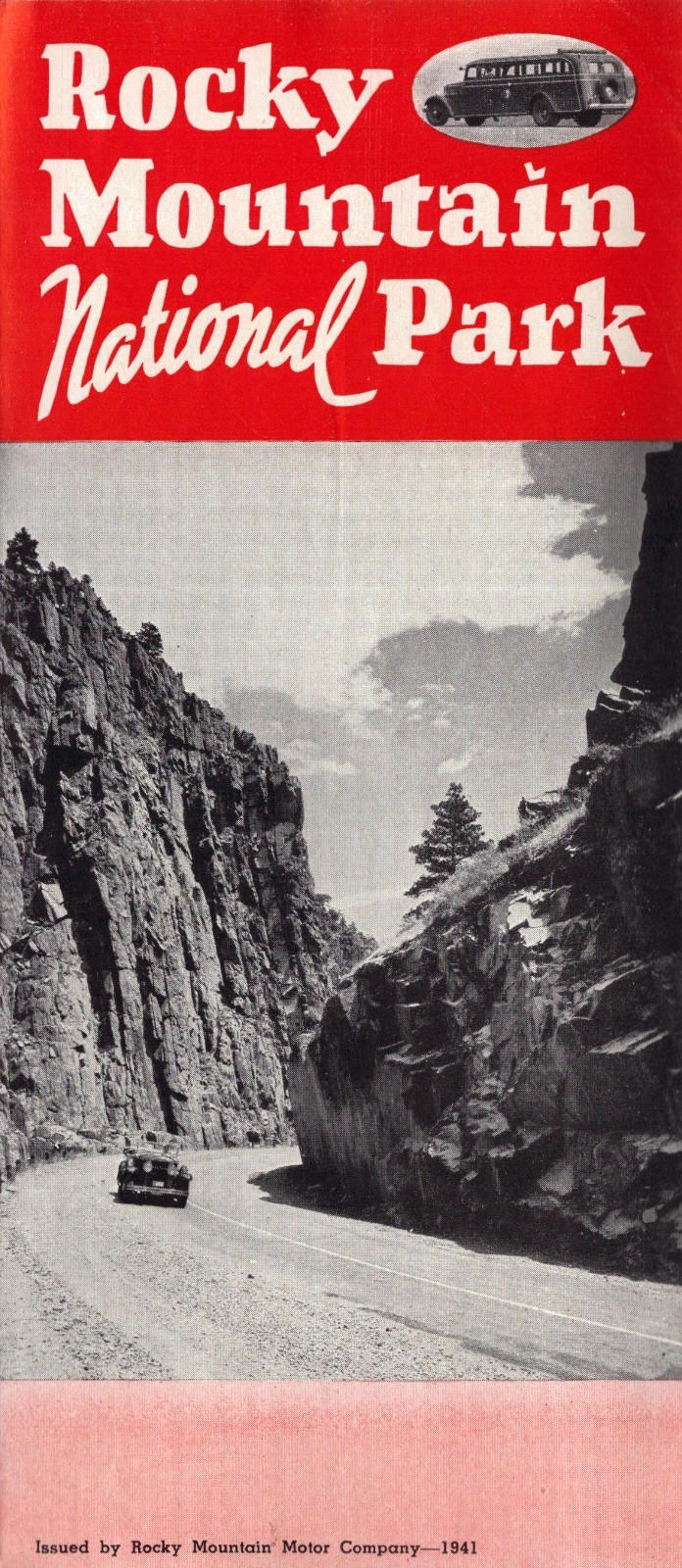 1941 Rocky Mountain National Park Brochure Map Denver Bus Tours VTG