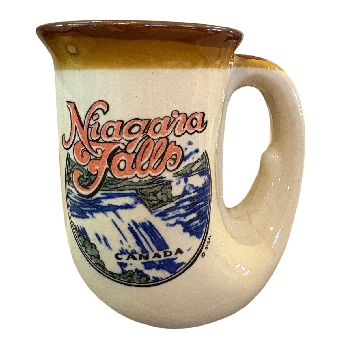 Vintage Niagara Falls Horn-Shaped Souvenir Coffee Cup Mug