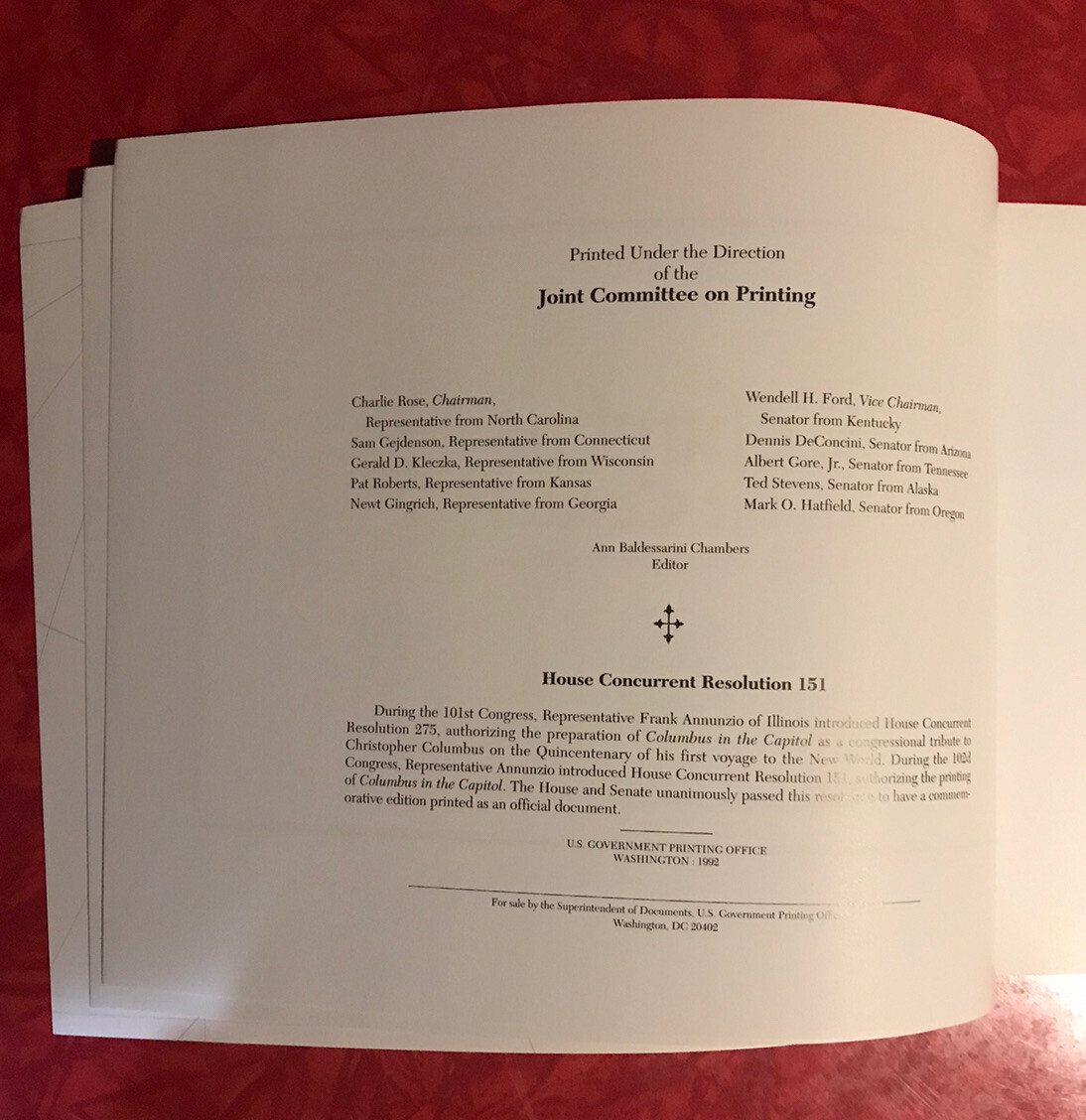 COLUMBUS IN THE CAPITOL: QUINCENTENARY EDITION BOOK 1992 UNITED STATES CAPITOL