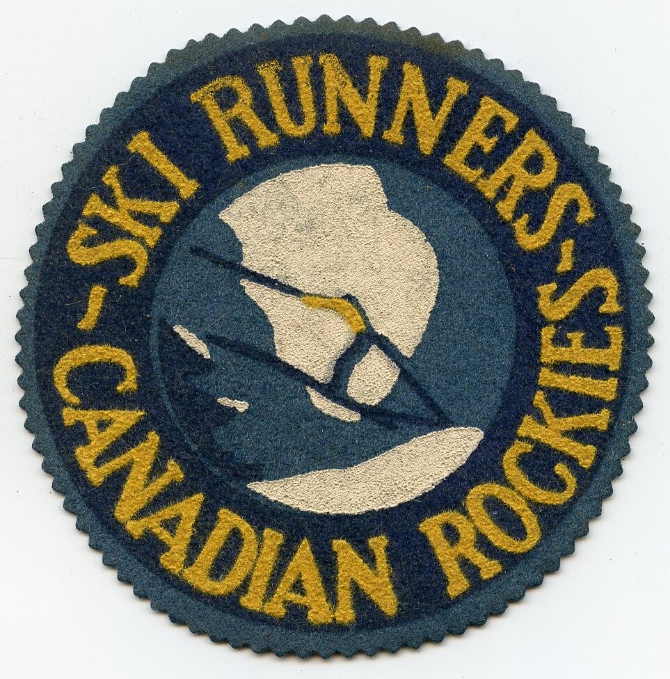 SKI RUNNERS CANADIAN ROCKIES – BANFF ALBERTA CANADA PATCH circa 1930s – RARE