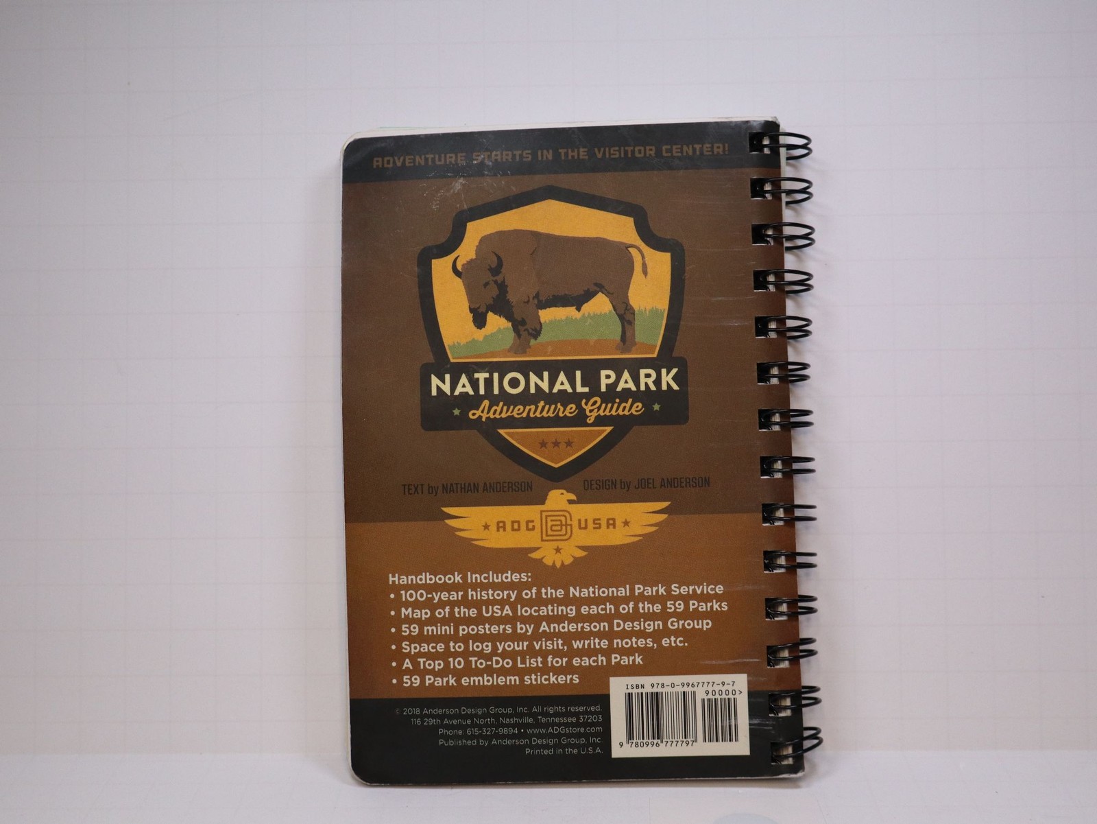 Anderson Design Group National Park Adventure Guide Stickers Spiral Book. used.
