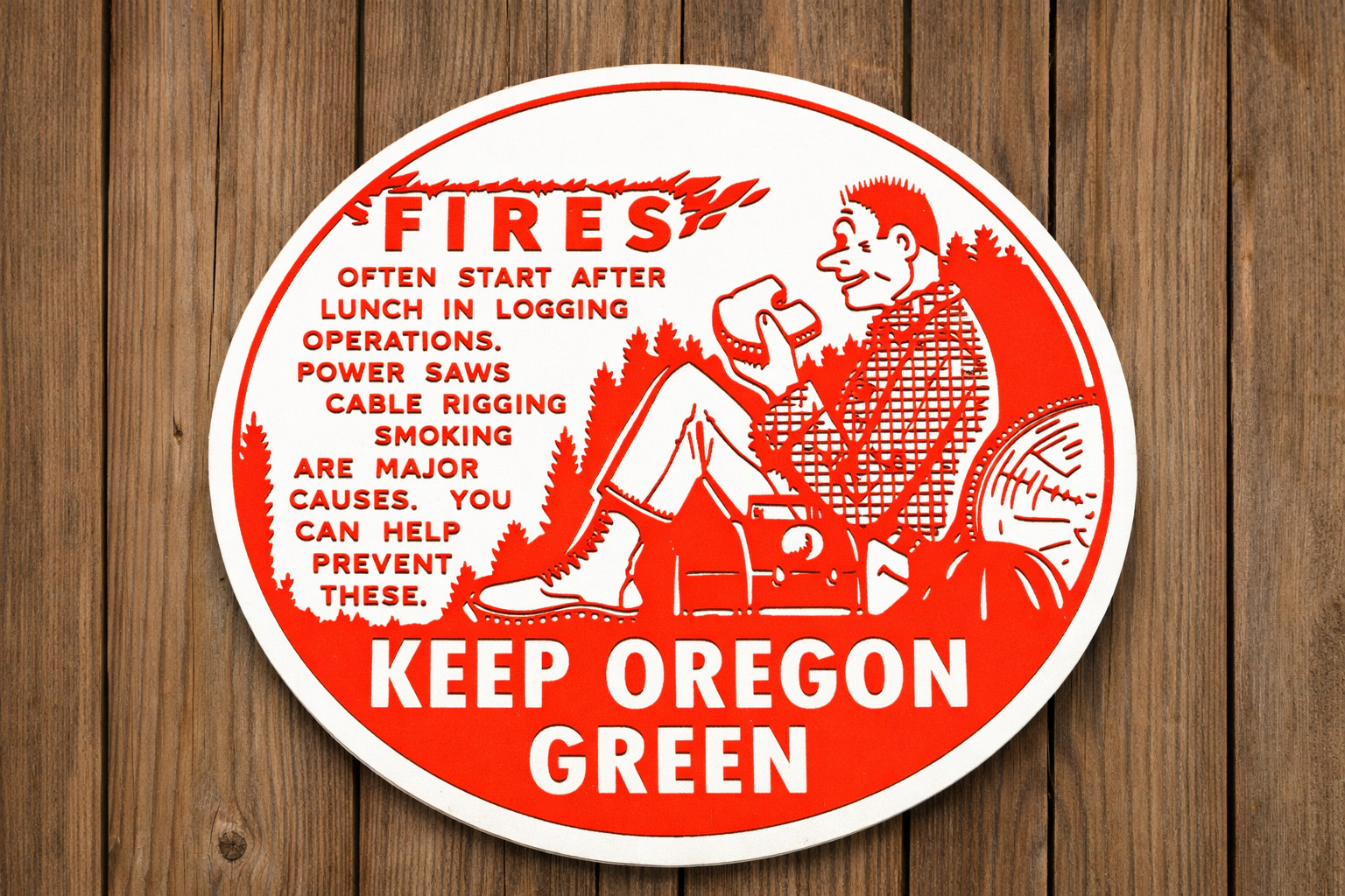 Keep Oregon Green FOREST FIRE Sign Woods Outdoors Logging National Park Forestry
