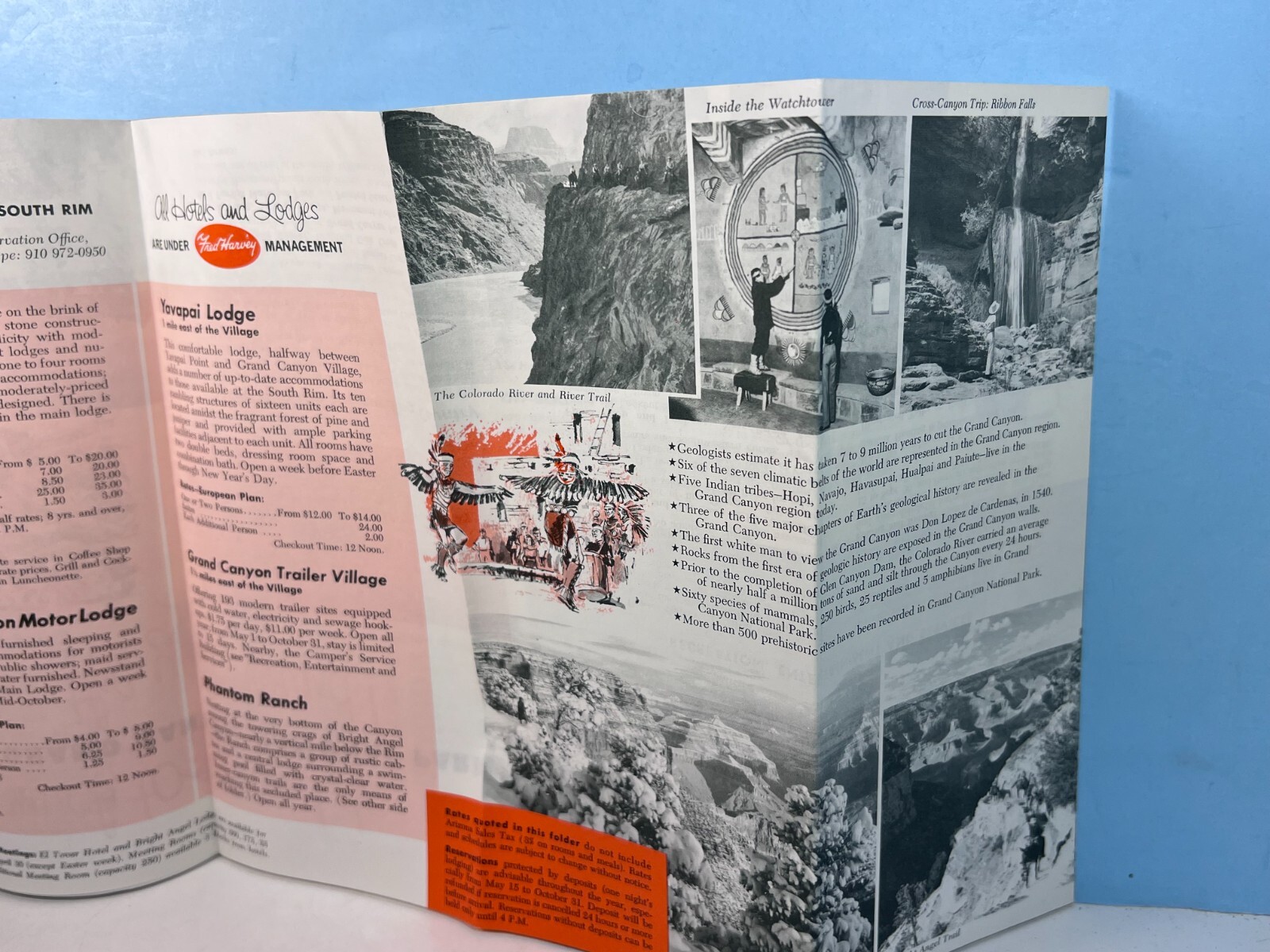 1968 Grand Canyon Arizona National Park Fred Harvey Hotels Brochure